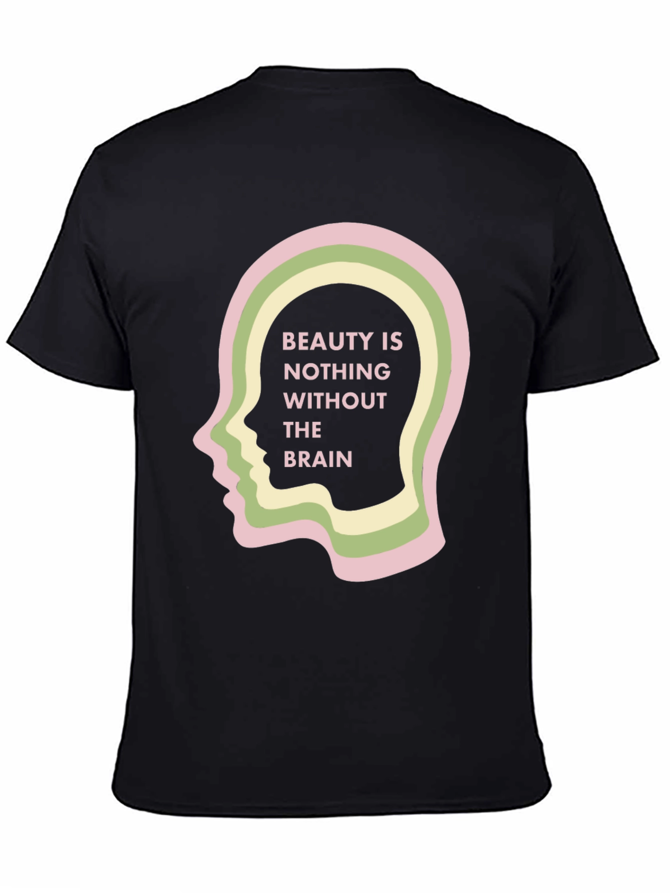 Beauty and Brains Black Graphic Tee