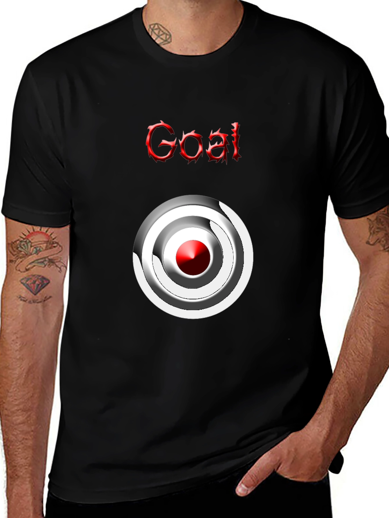 Goal T-shirt Target Graphic Tee Mens Casual