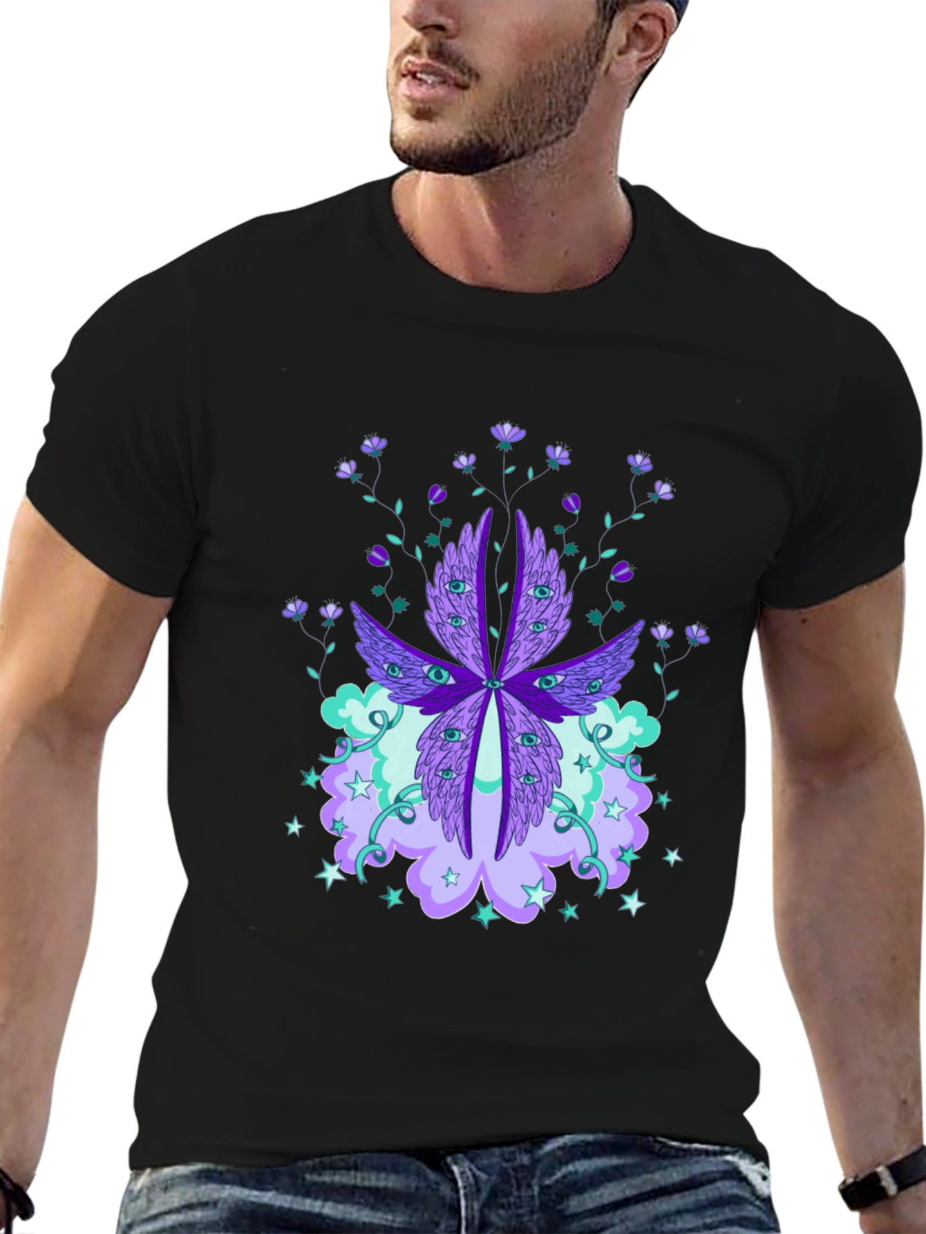 Mystic Eye & Floral Graphic Tee