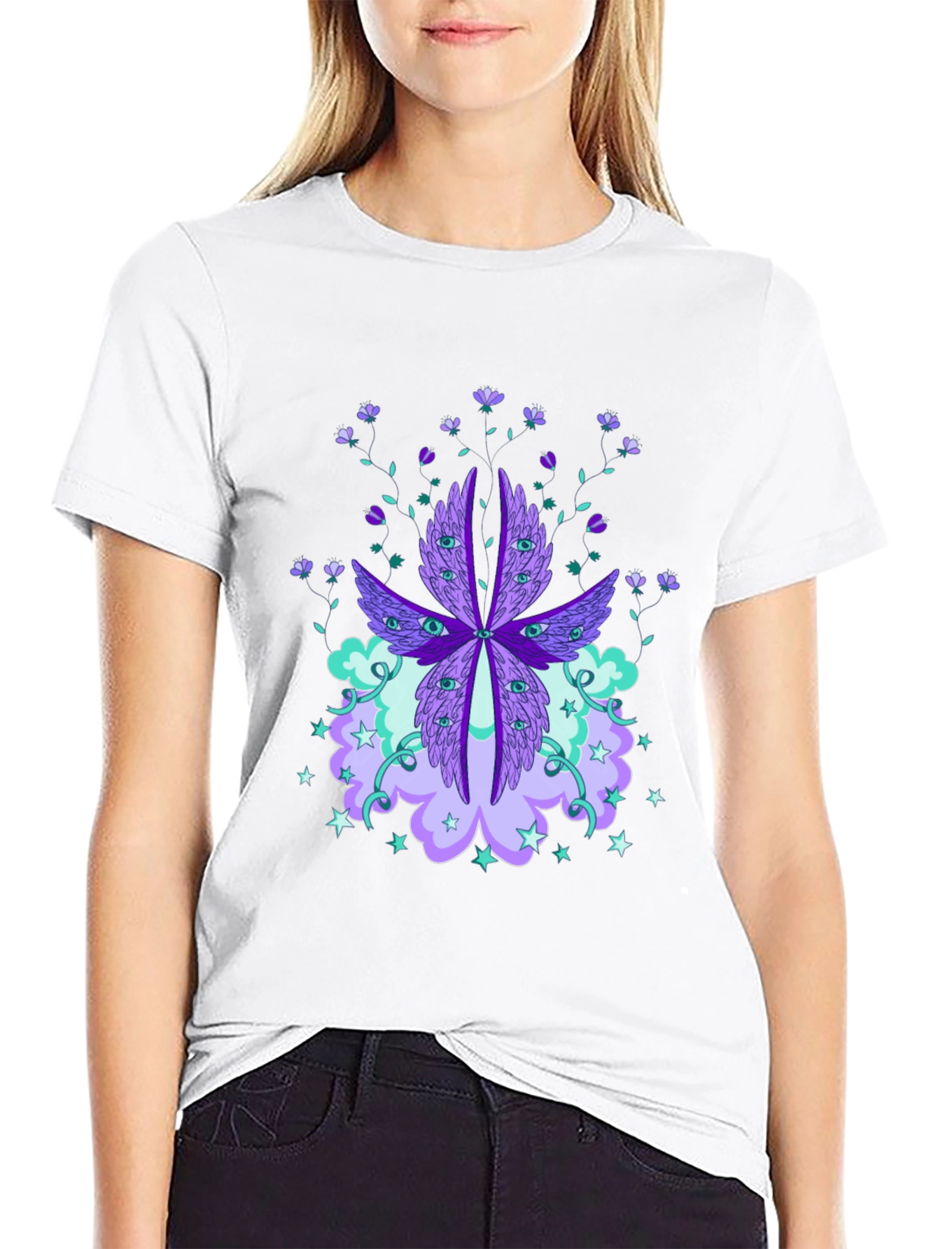 Mystic Eye & Floral Graphic Tee