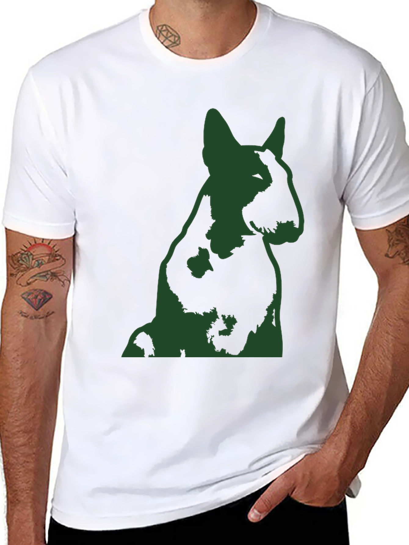 Bull Terrier Graphic Tee - Stylish Mens Black T-Shirt