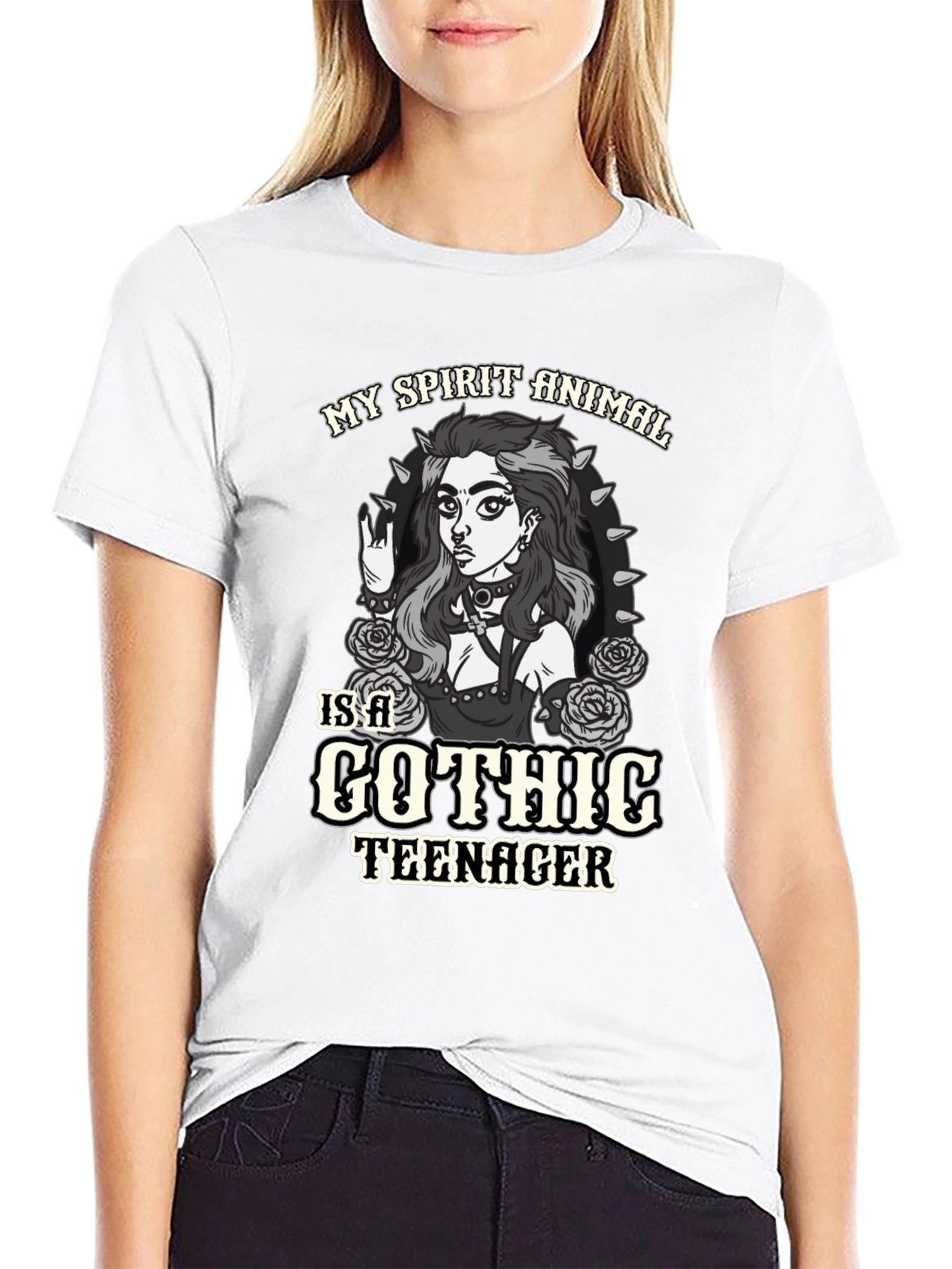 Gothic Teen Spirit Animal Black T-Shirt