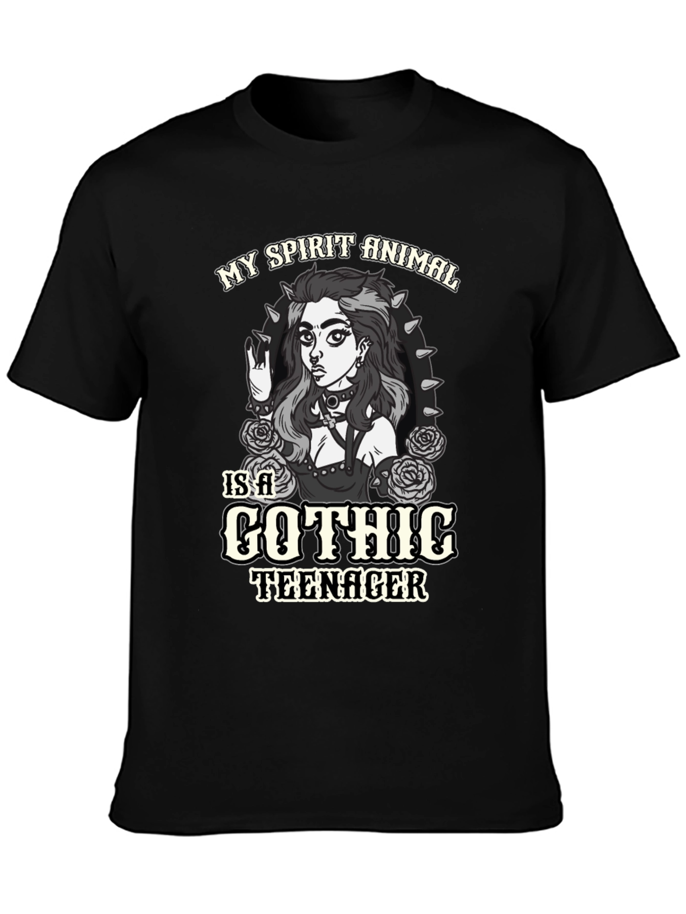 Gothic Teen Spirit Animal Black T-Shirt