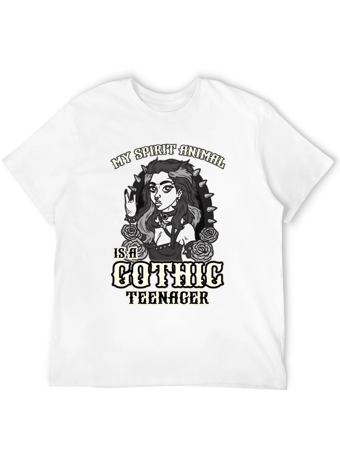 Gothic Teen Spirit Animal Black T-Shirt
