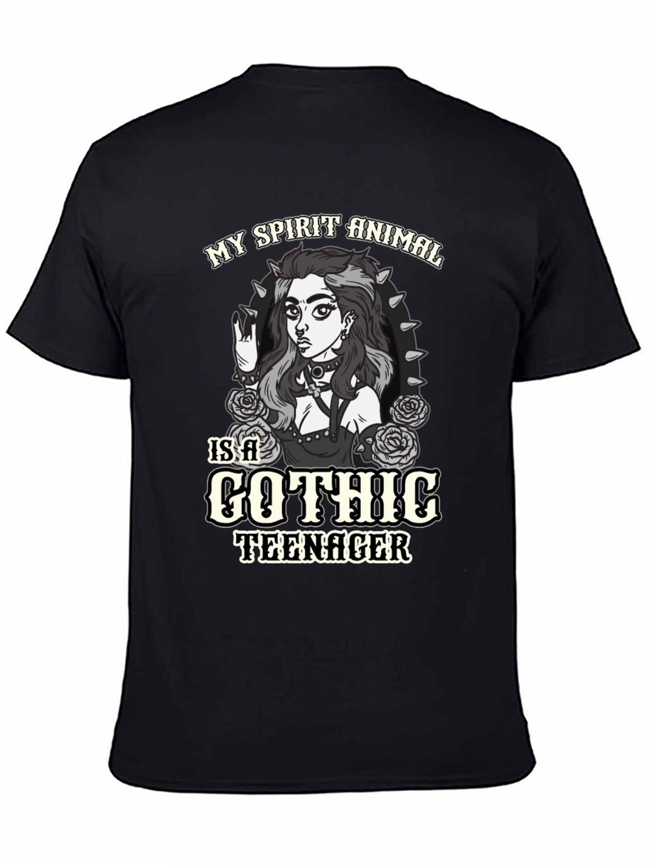 Gothic Teen Spirit Animal Black T-Shirt