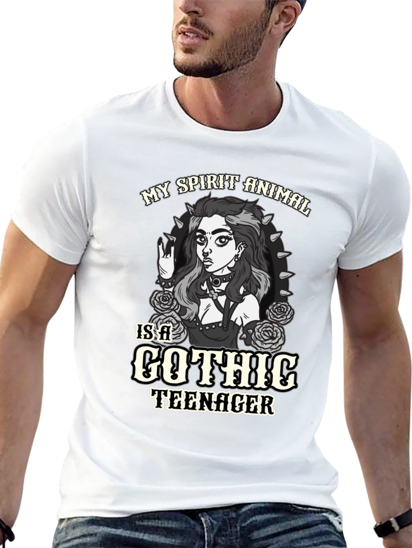 Gothic Teen Spirit Animal Black T-Shirt