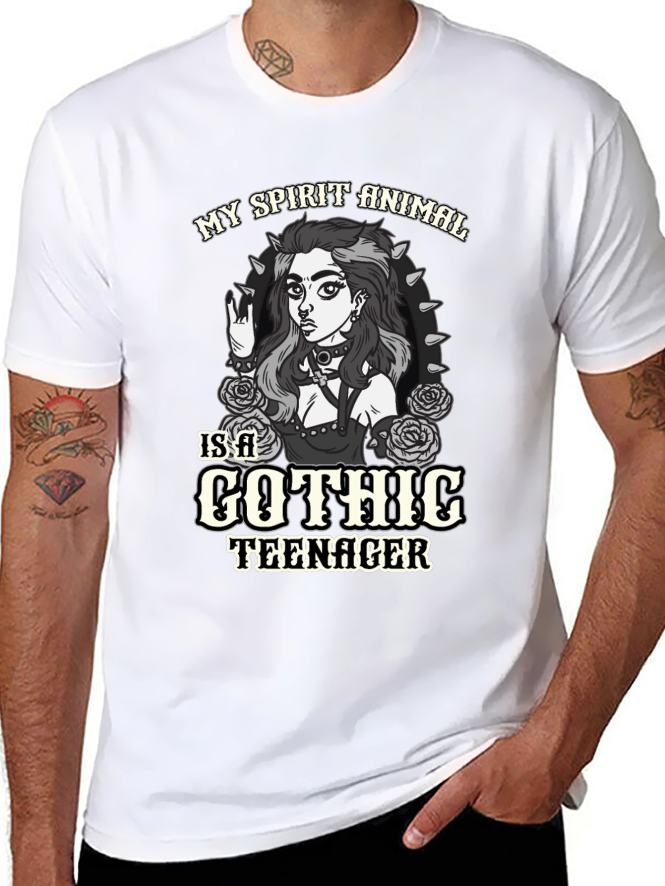 Gothic Teen Spirit Animal Black T-Shirt