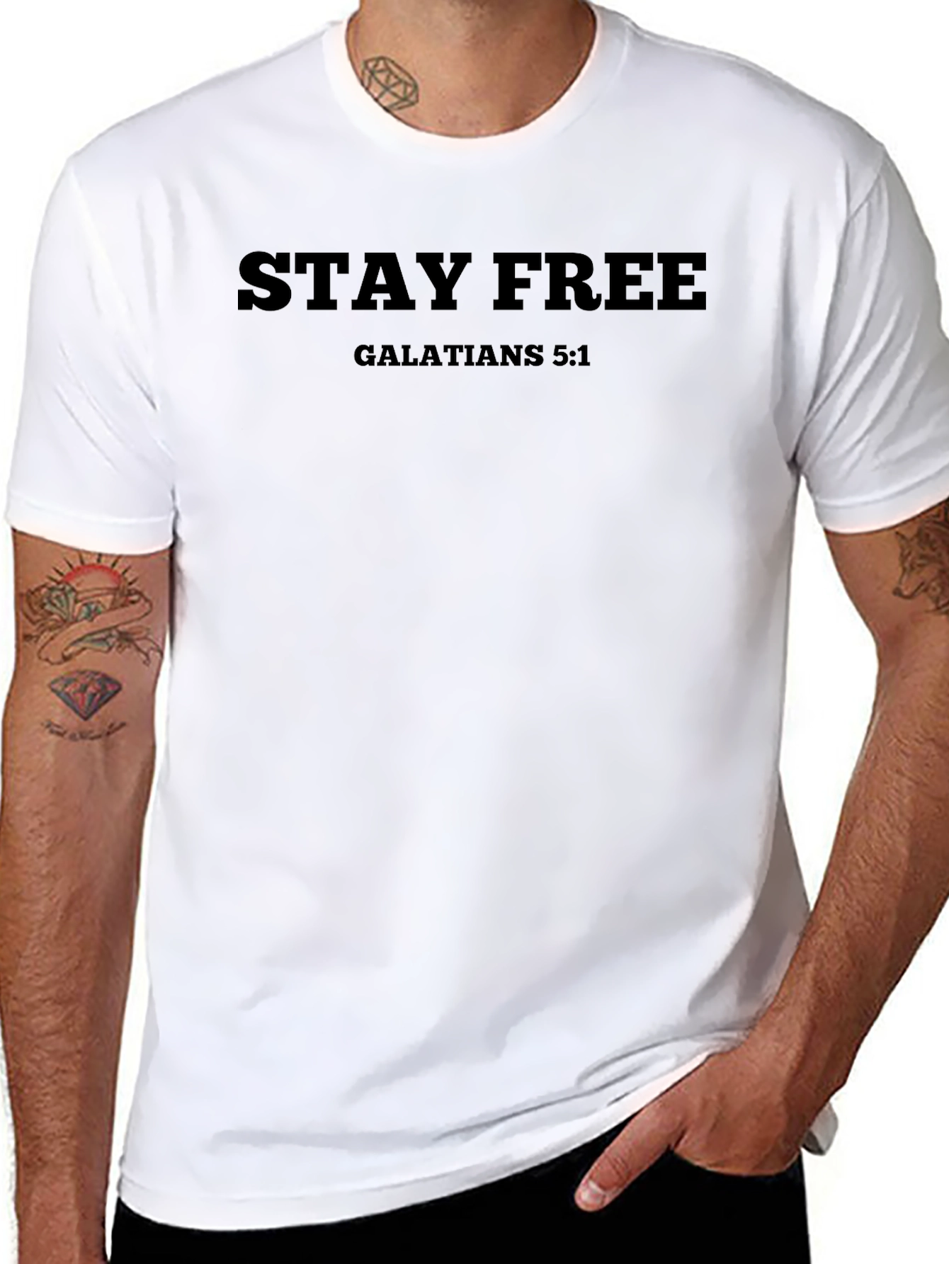 Stay Free Galatians 5:1 Graphic T-Shirt