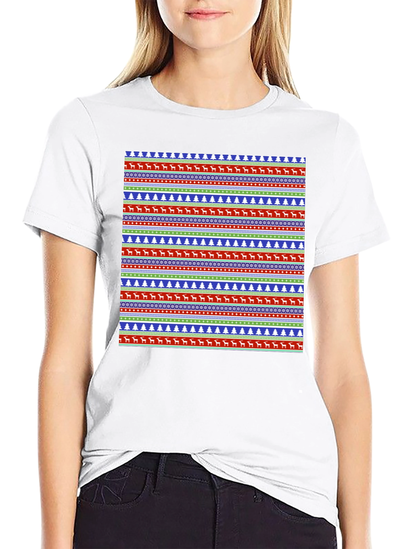 Ugly Christmas Sweater Pattern Graphic Tee