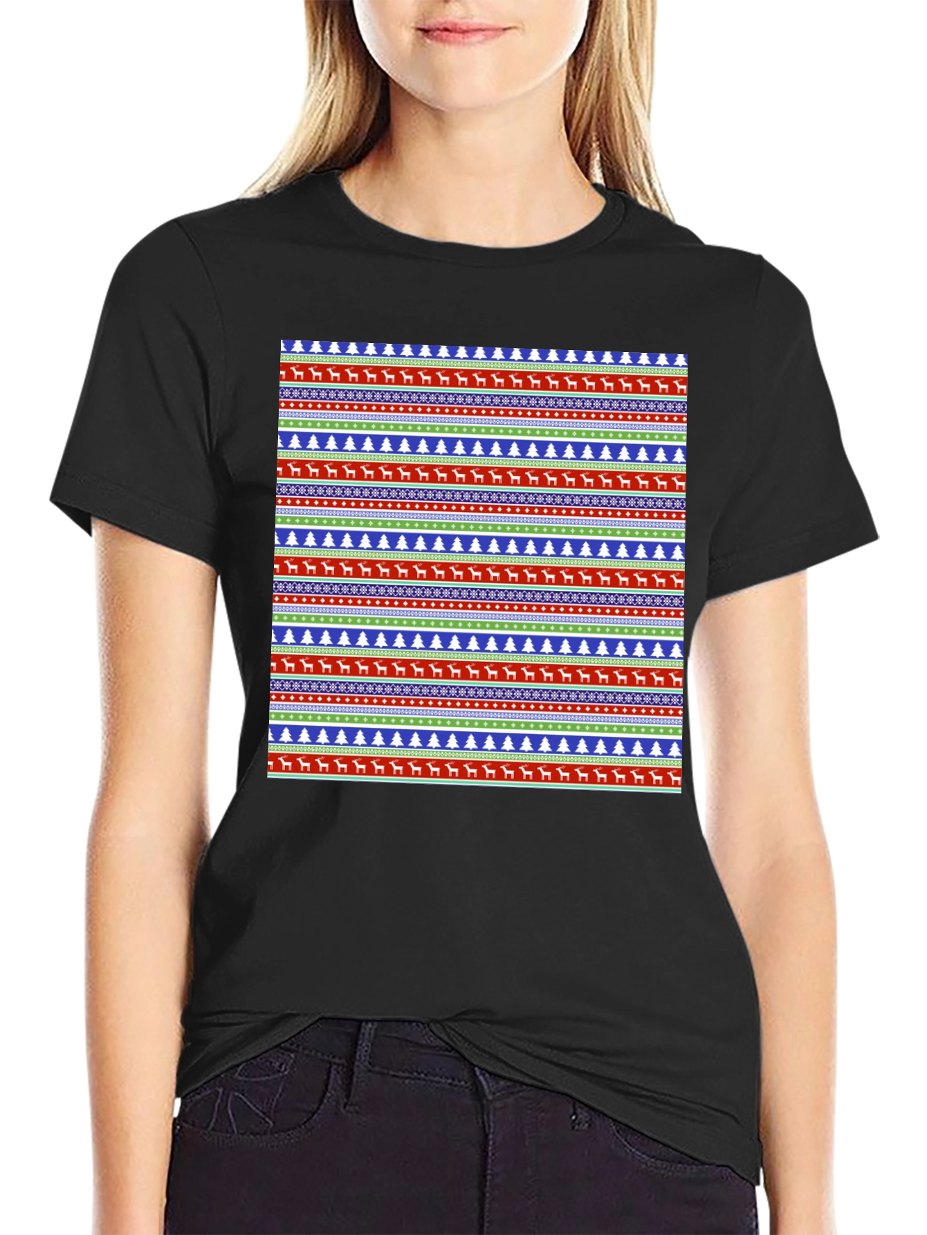 Ugly Christmas Sweater Pattern Graphic Tee