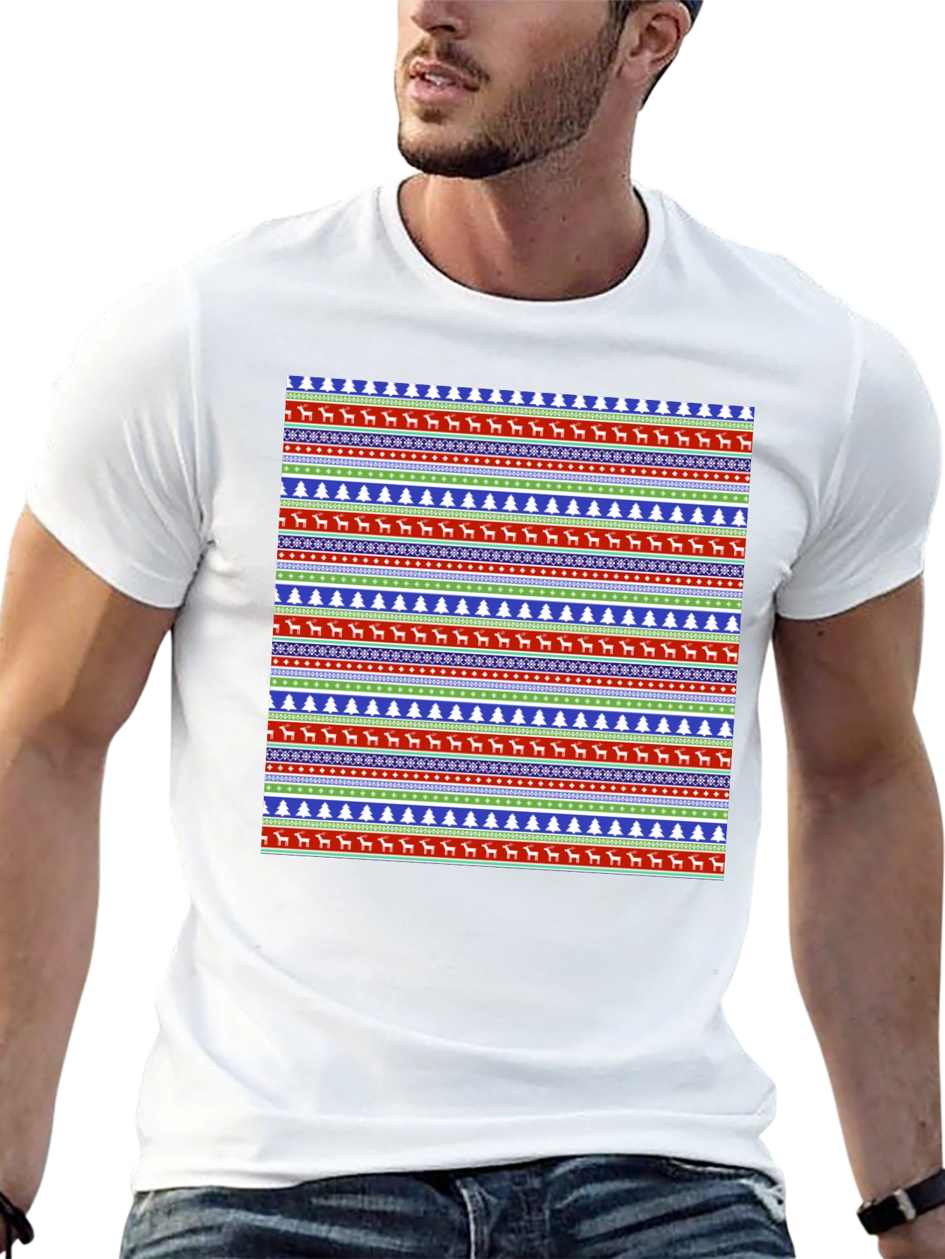 Ugly Christmas Sweater Pattern Graphic Tee