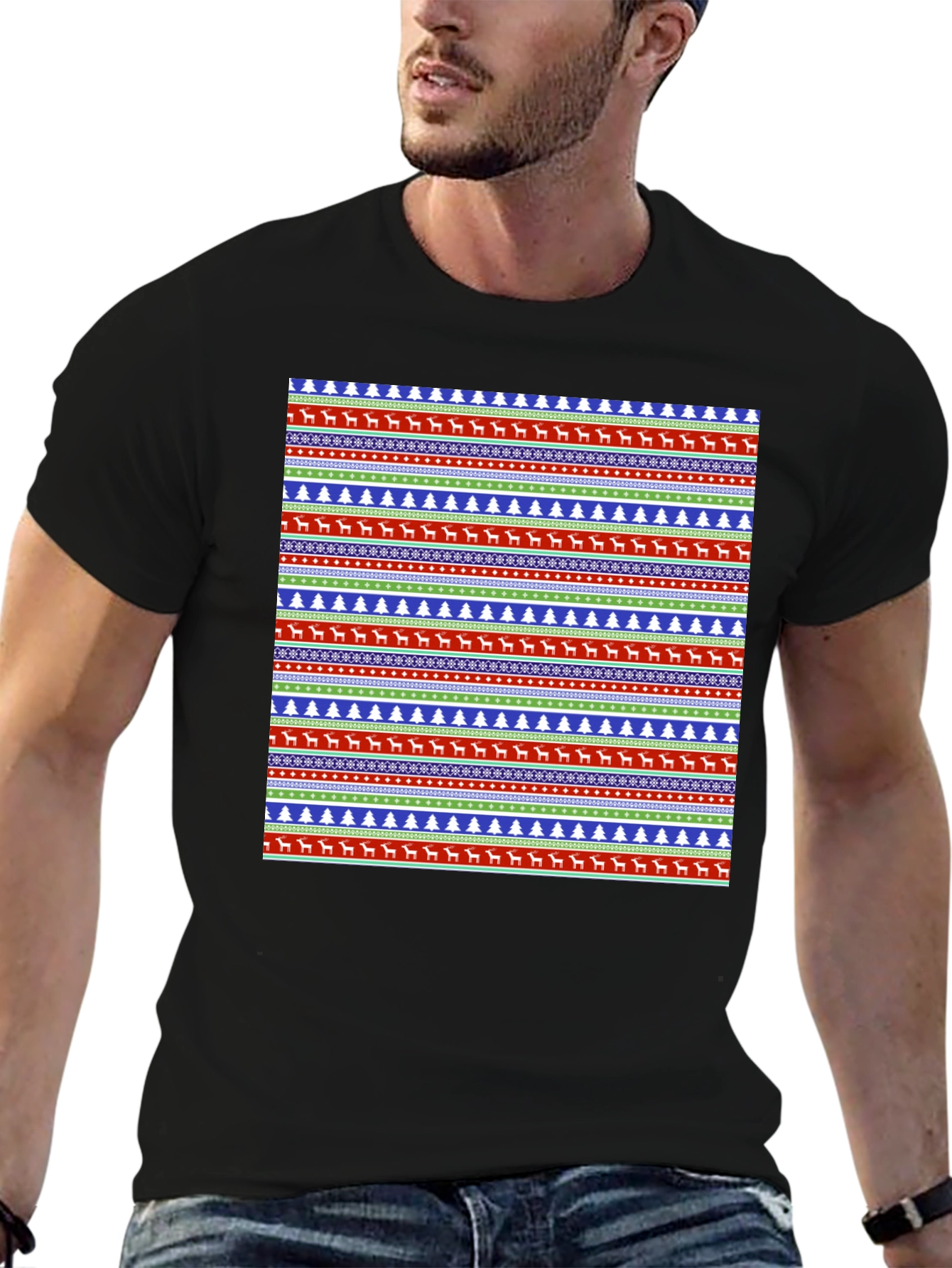 Ugly Christmas Sweater Pattern Graphic Tee