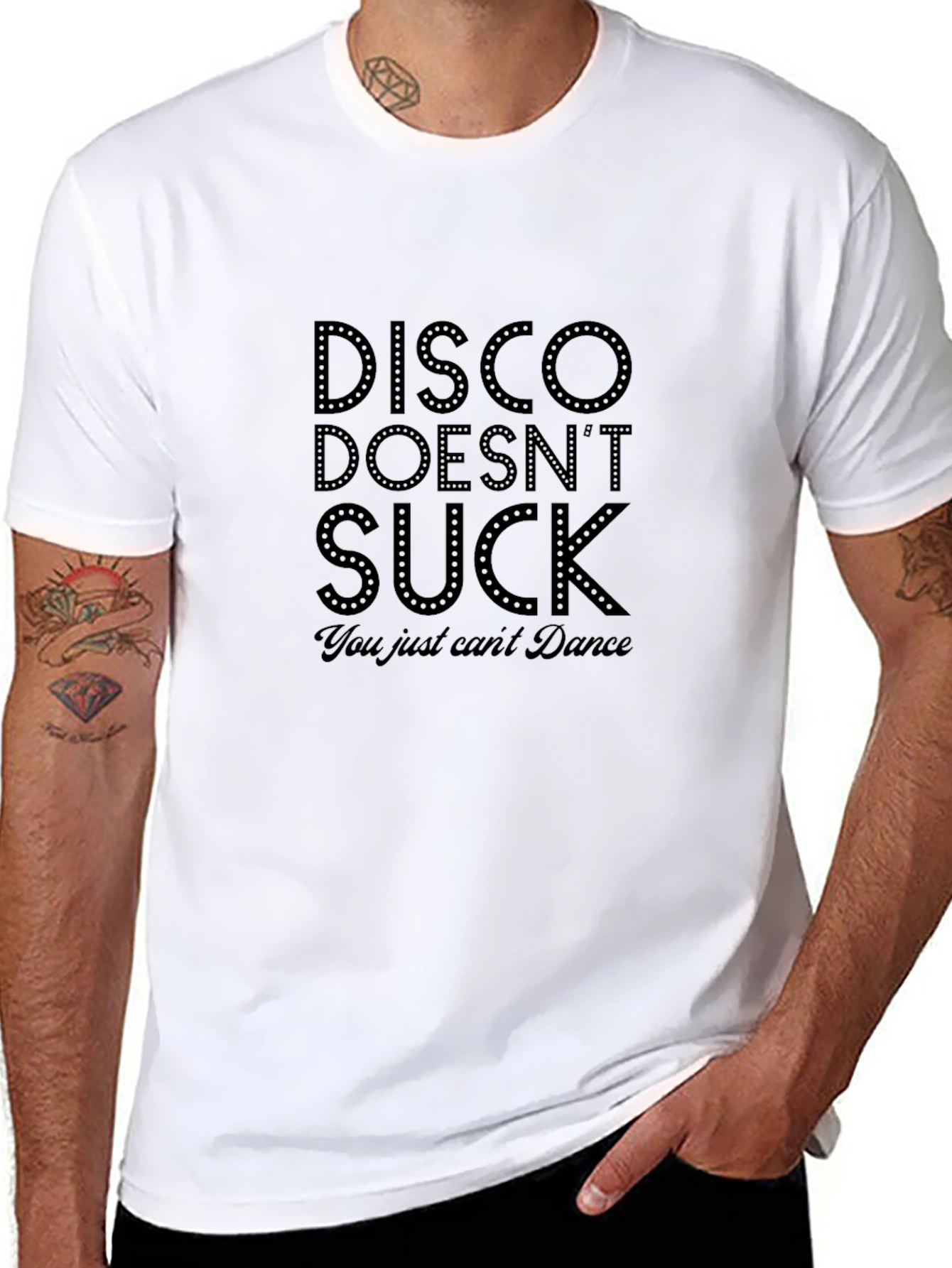 Disco Doesnt Suck Mens Black Tee