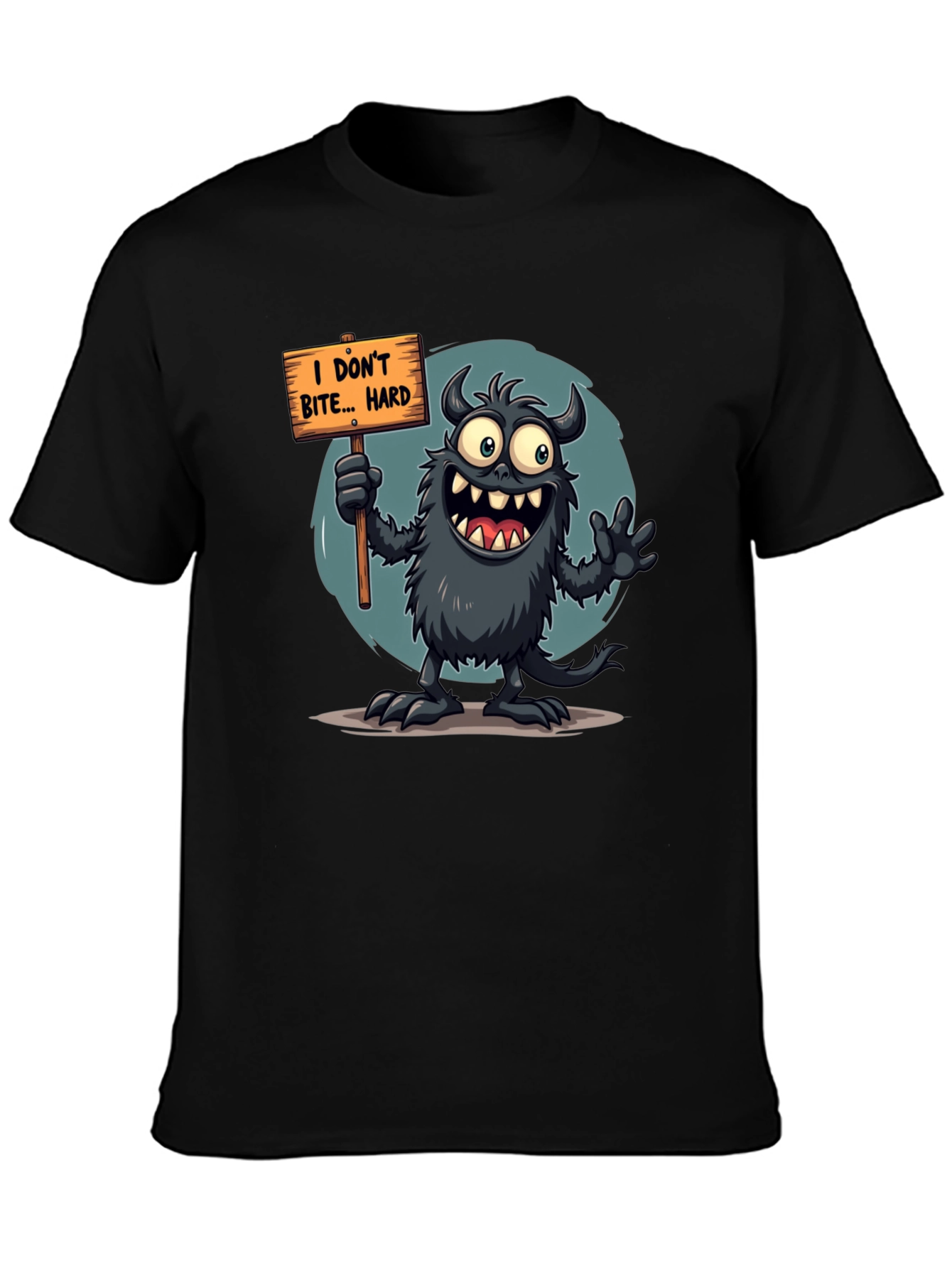 Funny Monster Graphic Tee - I Dont Bite... Hard