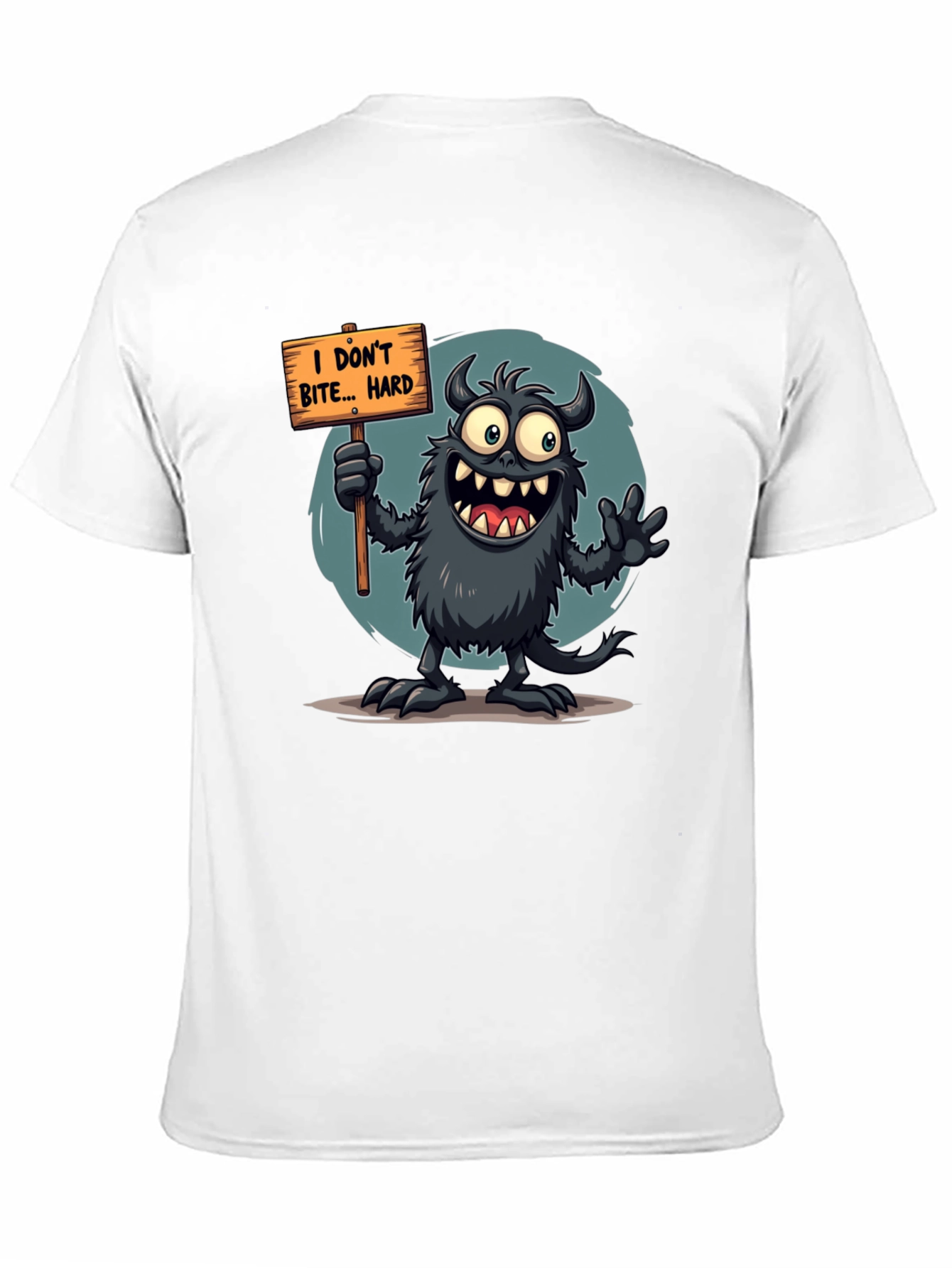 Funny Monster Graphic Tee - I Dont Bite... Hard