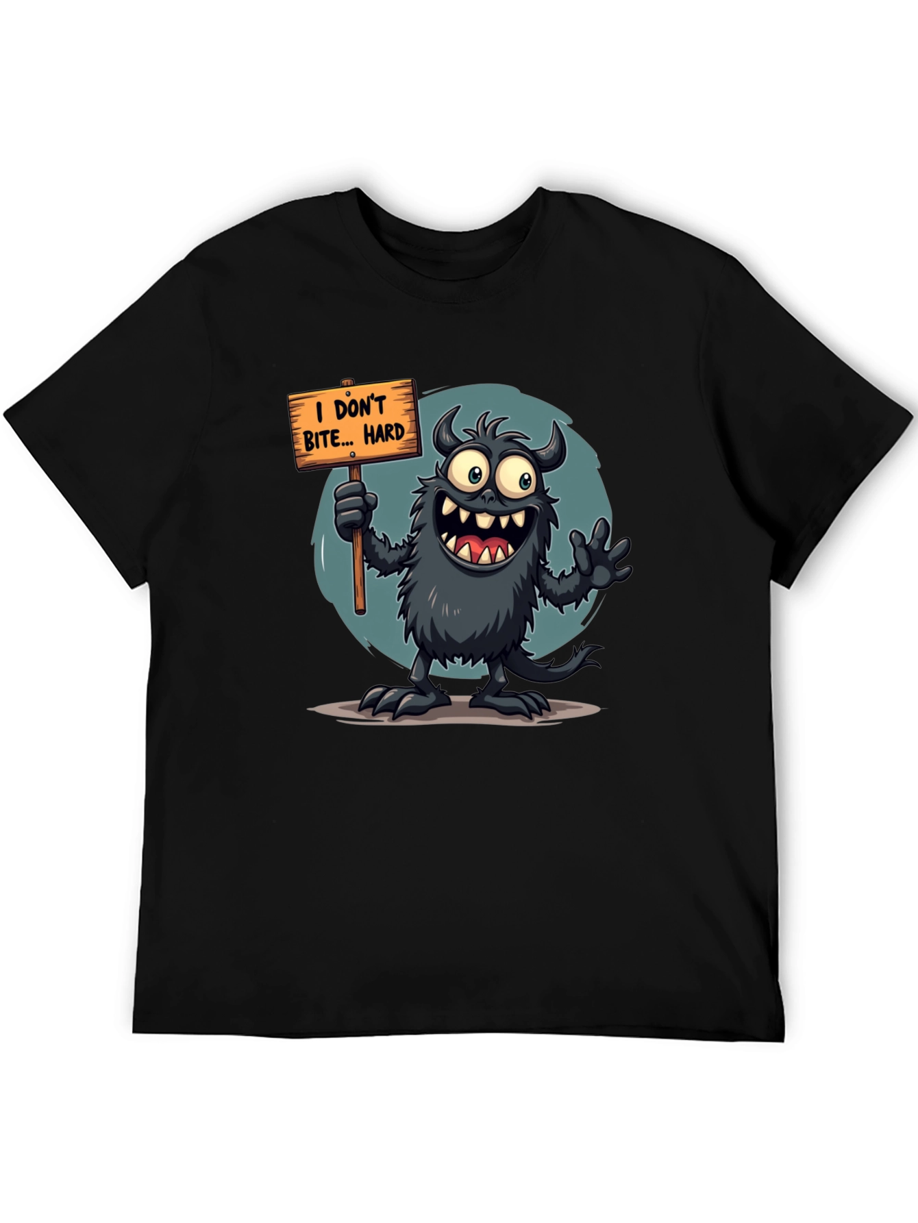 Funny Monster Graphic Tee - I Dont Bite... Hard