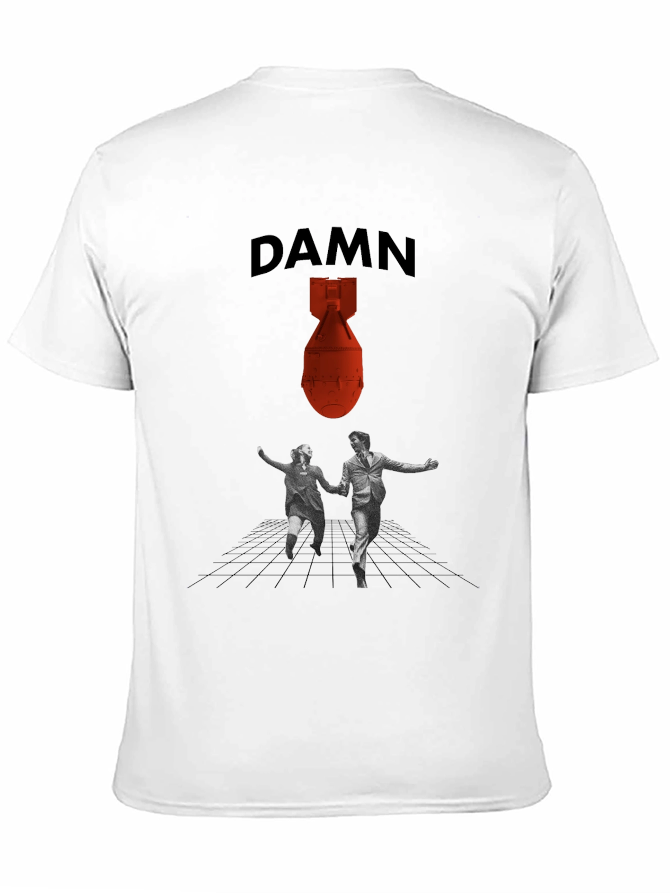 DAMN T-Shirt with Bomb and Running Couple Graphic Tee