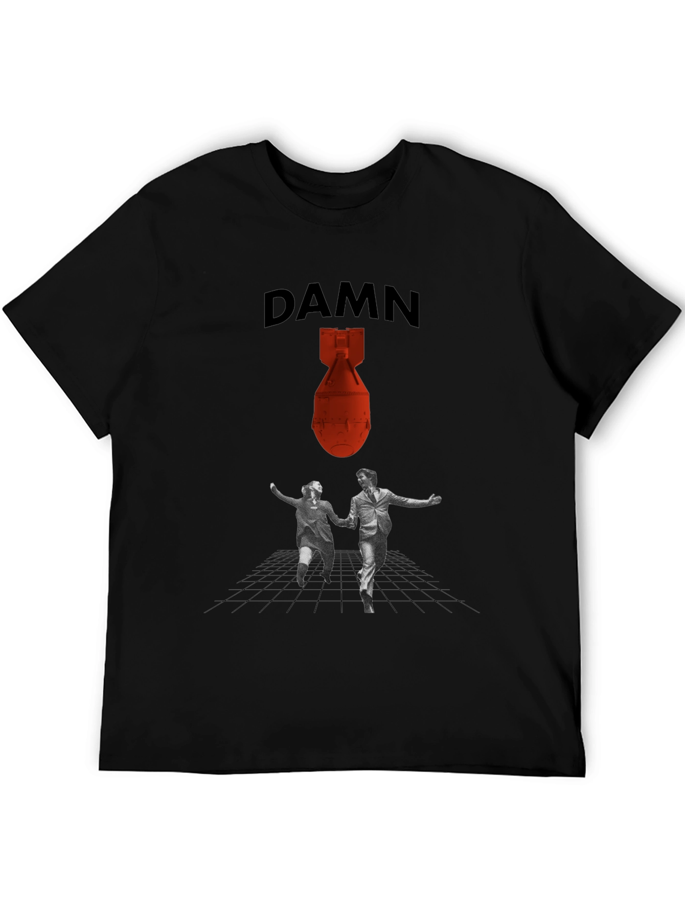 DAMN T-Shirt with Bomb and Running Couple Graphic Tee