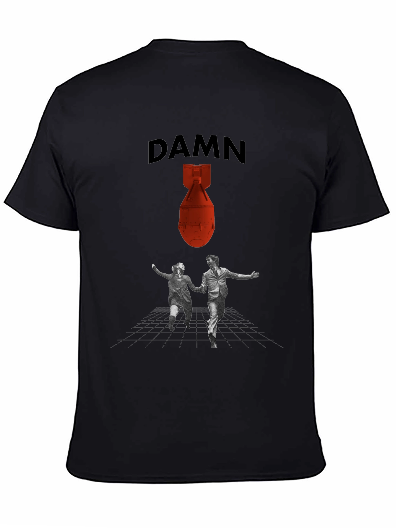 DAMN T-Shirt with Bomb and Running Couple Graphic Tee