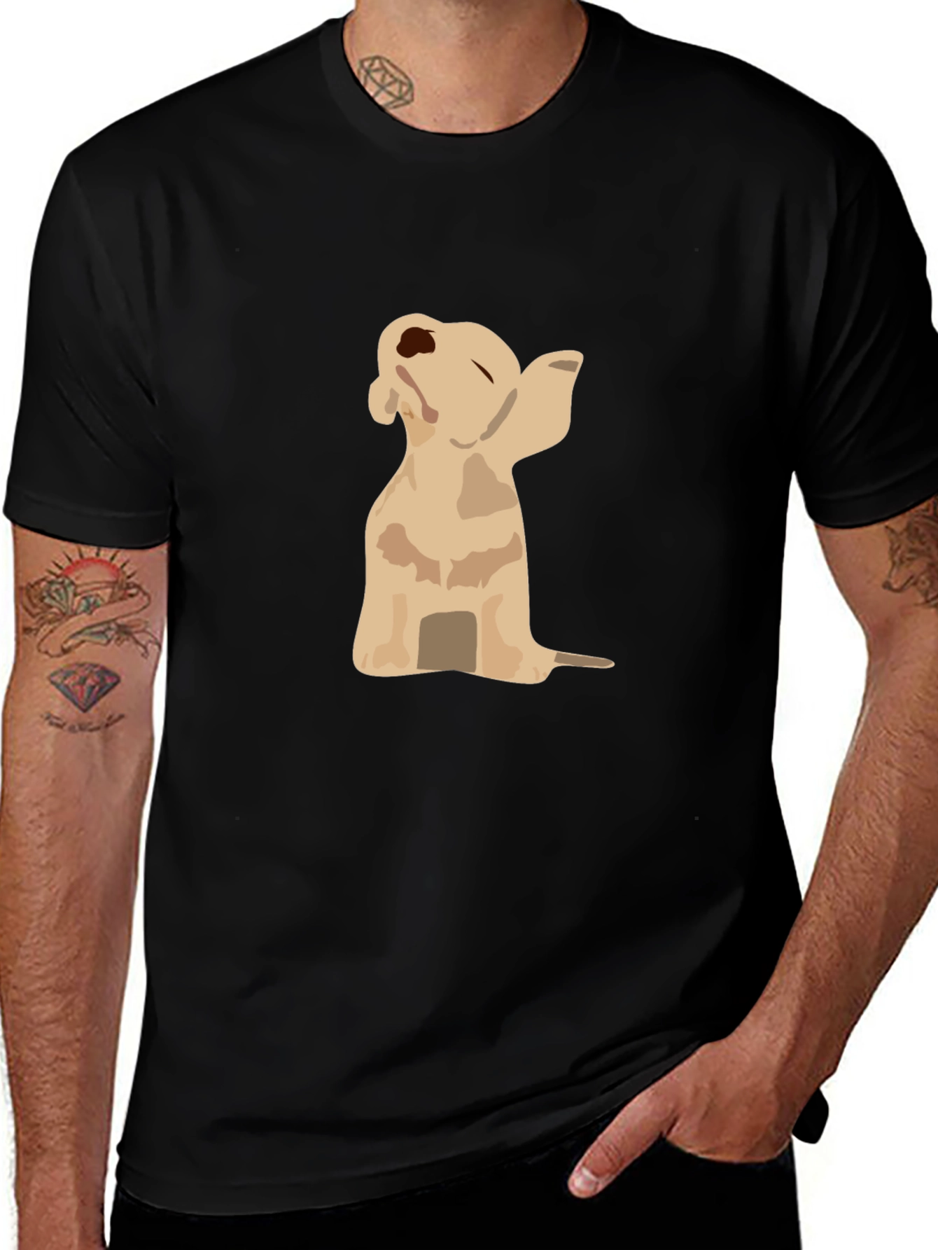 Golden Retriever Dab Black T-Shirt