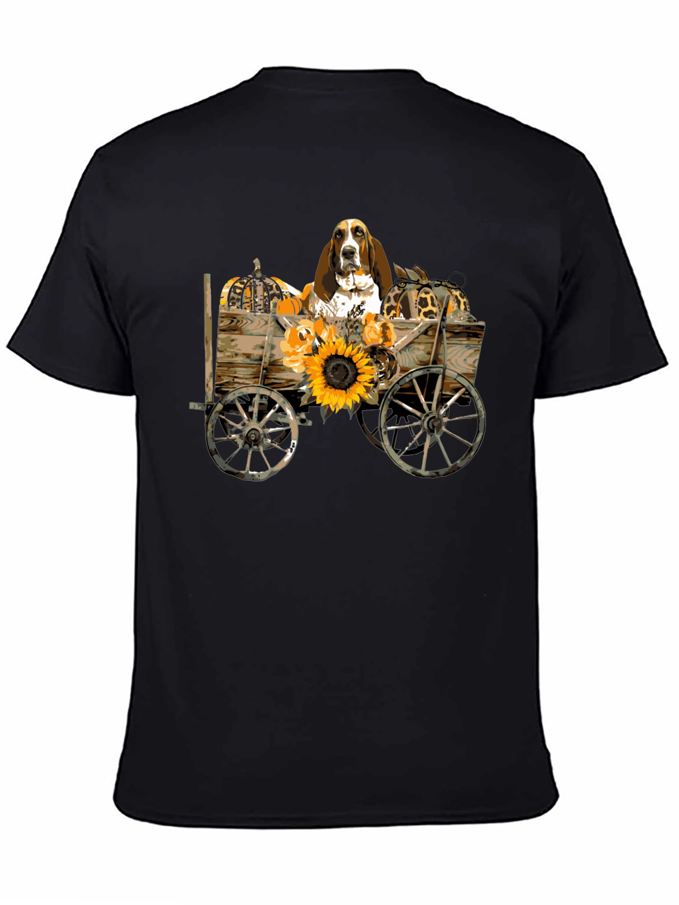 Dog in Autumn Cart Graphic Tee