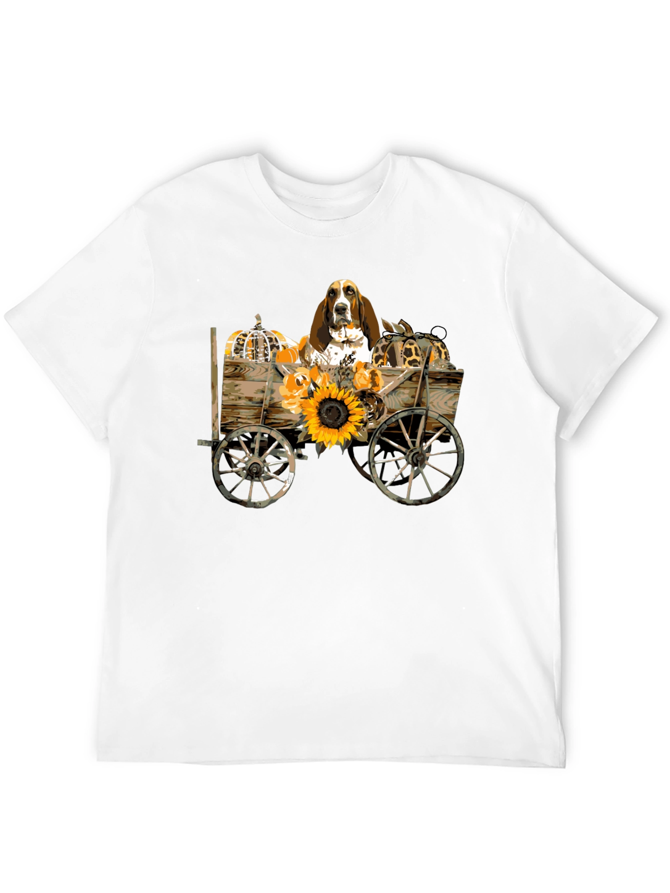 Dog in Autumn Cart Graphic Tee