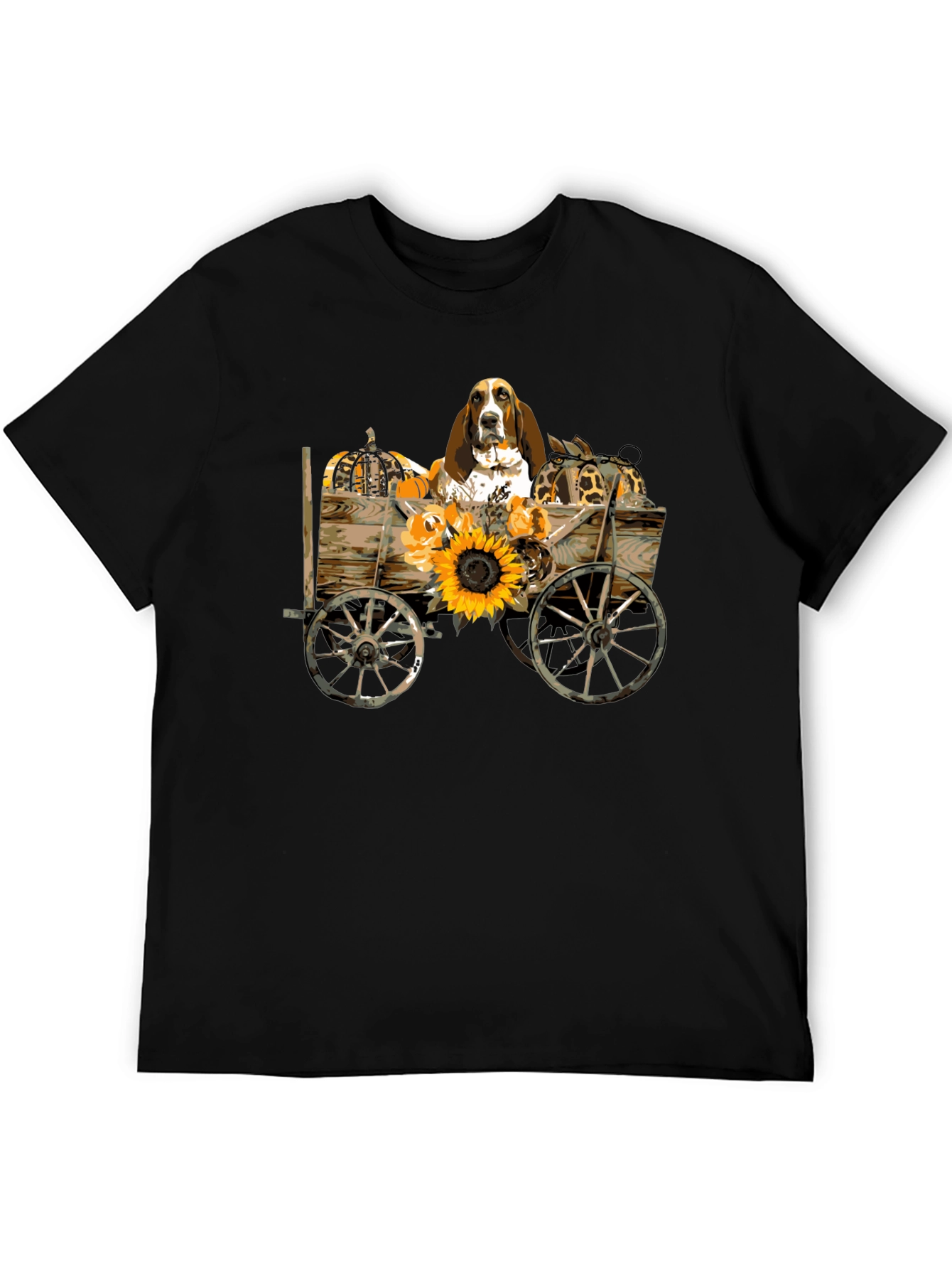 Dog in Autumn Cart Graphic Tee