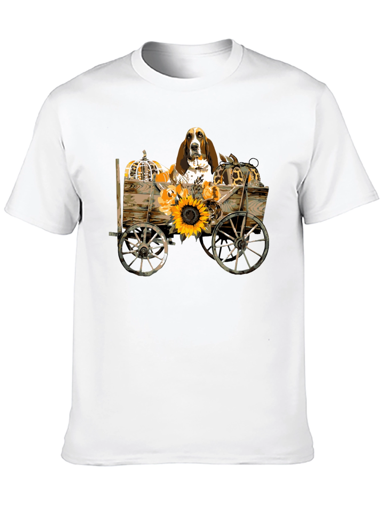 Dog in Autumn Cart Graphic Tee