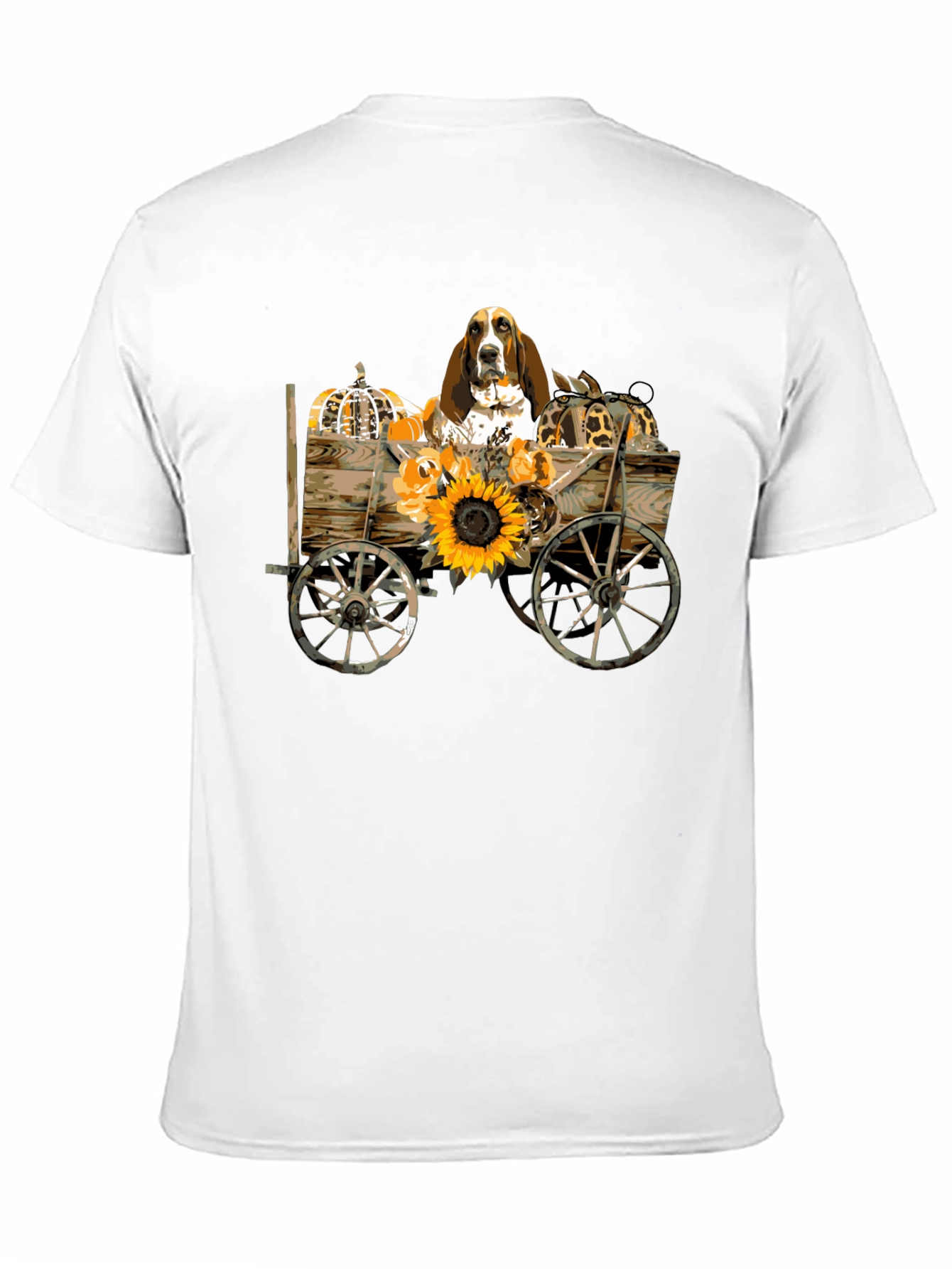 Dog in Autumn Cart Graphic Tee