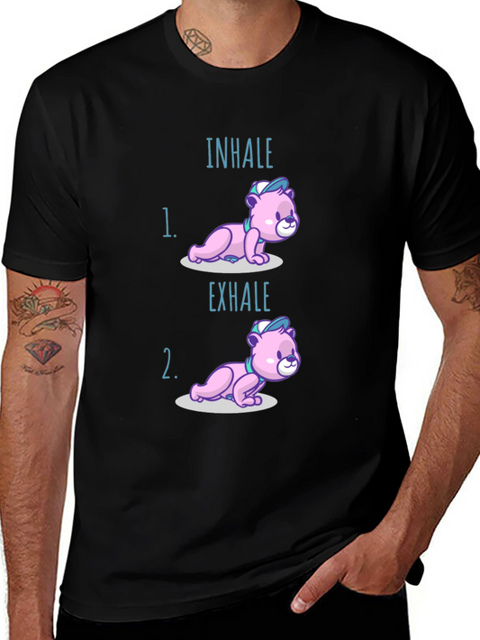 Inhale Exhale Yoga Bear T-Shirt - Meditation Comfort