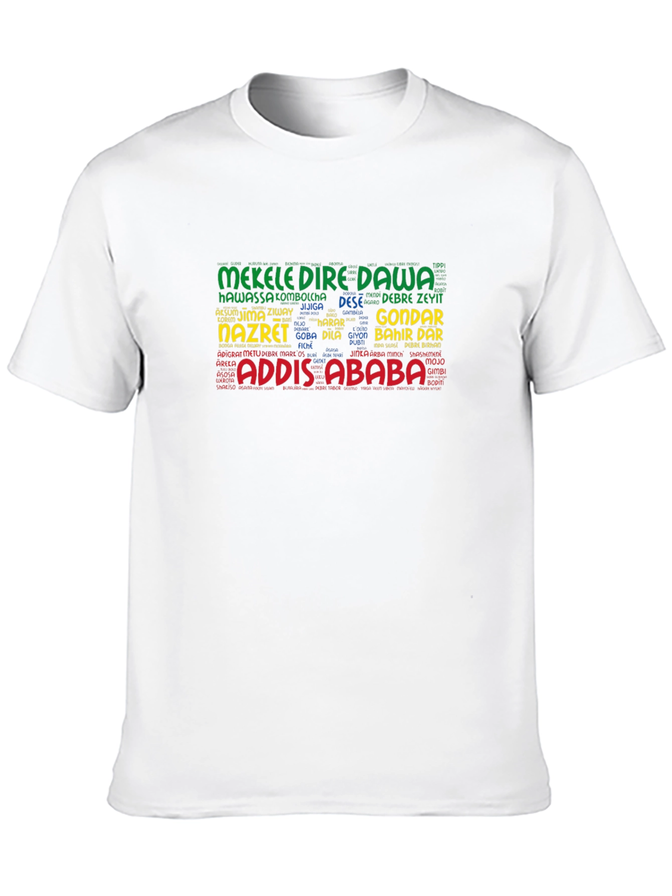 Ethiopian Cities Word Art T-Shirt