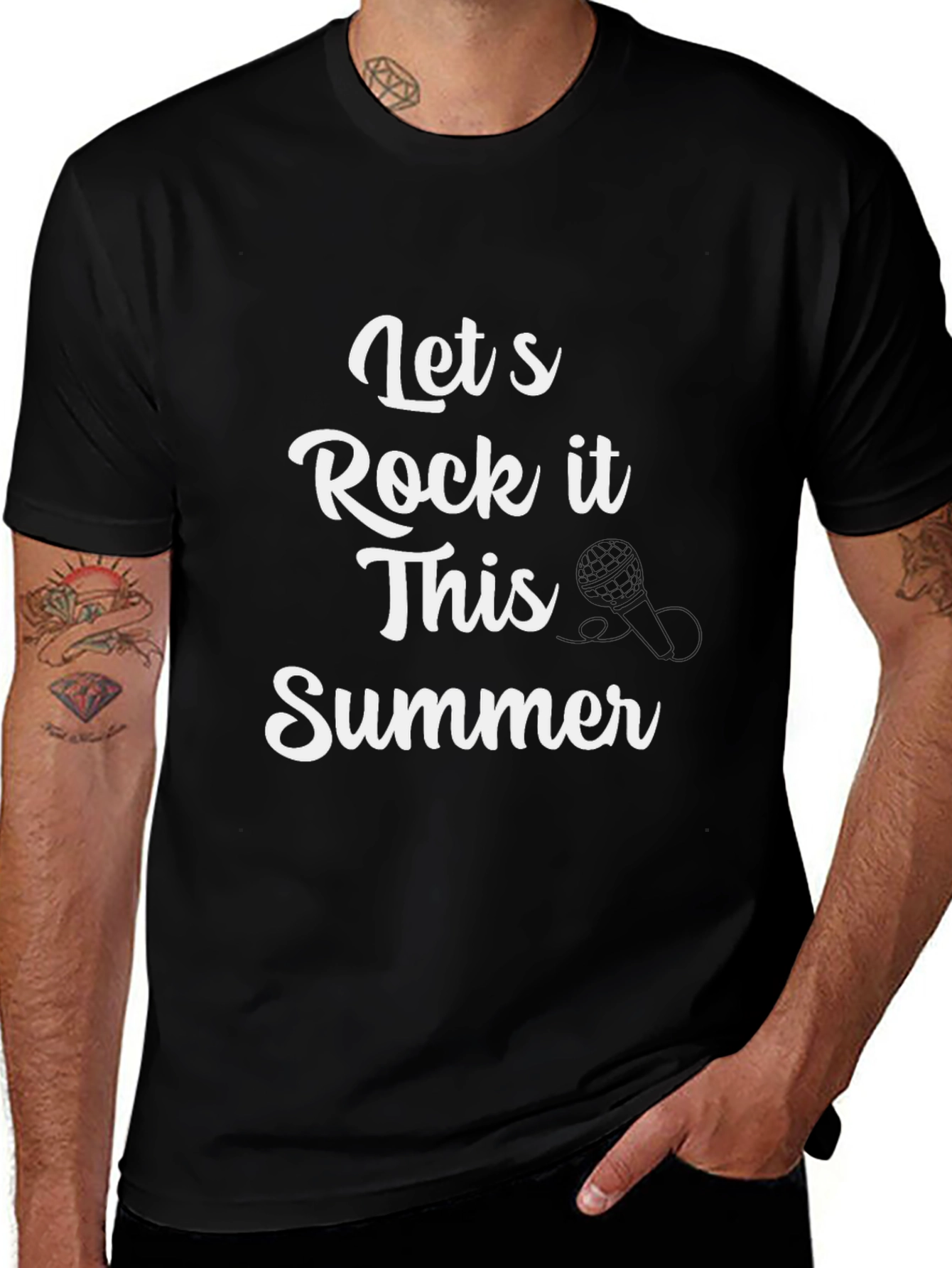 Lets Rock It This Summer Black T-Shirt