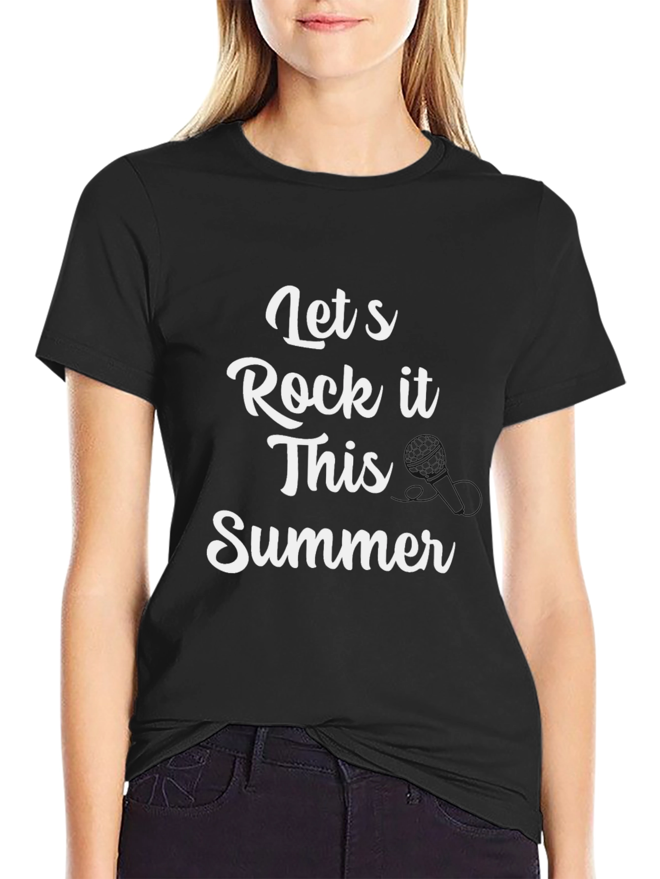 Lets Rock It This Summer Black T-Shirt