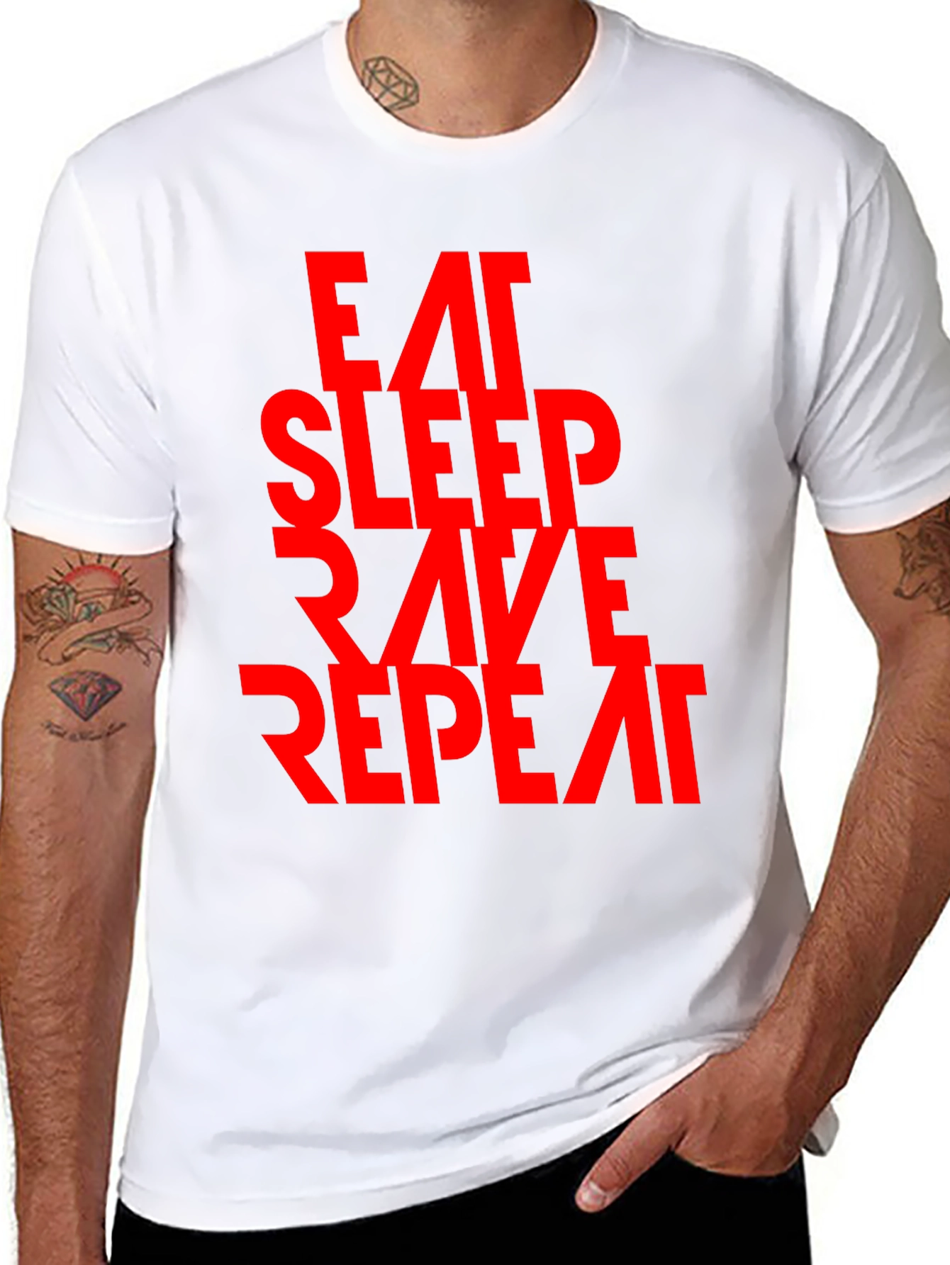 Eat Sleep Rave Repeat Graphic Tee