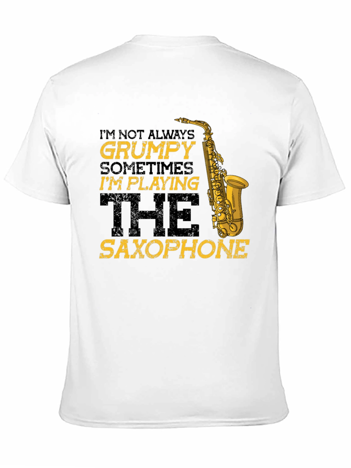 Grumpy Saxophone Player Black T-Shirt