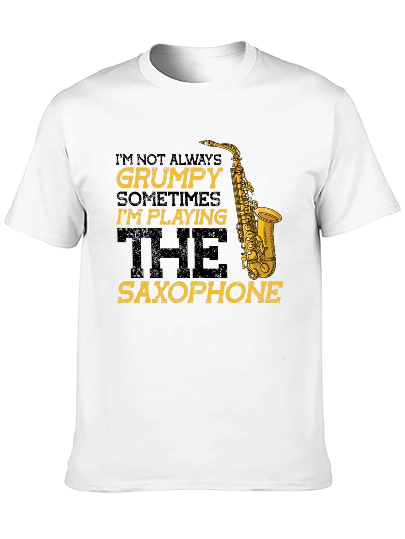 Grumpy Saxophone Player Black T-Shirt