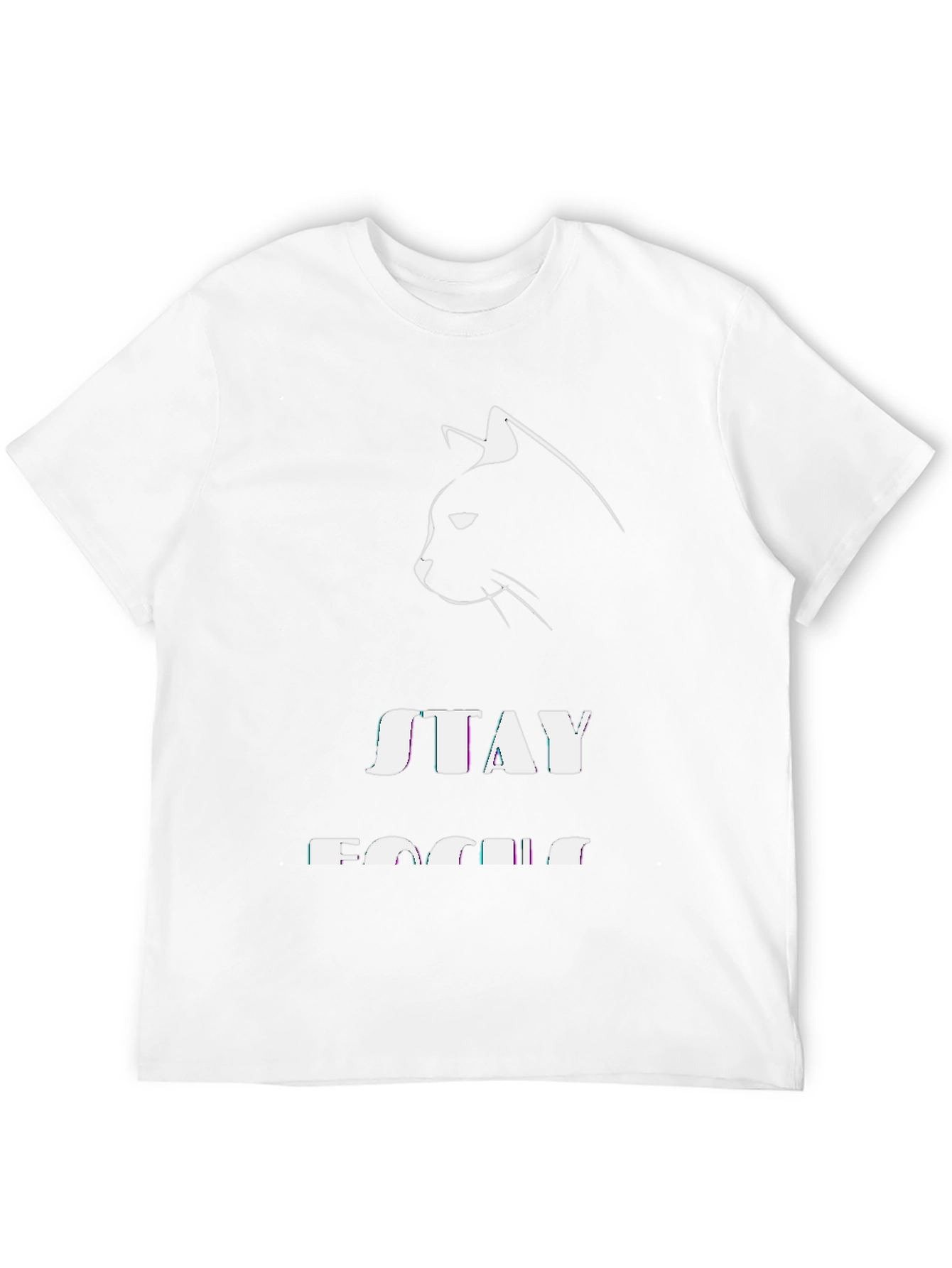 Stay Focused Cat T-Shirt - Black Cotton Tee