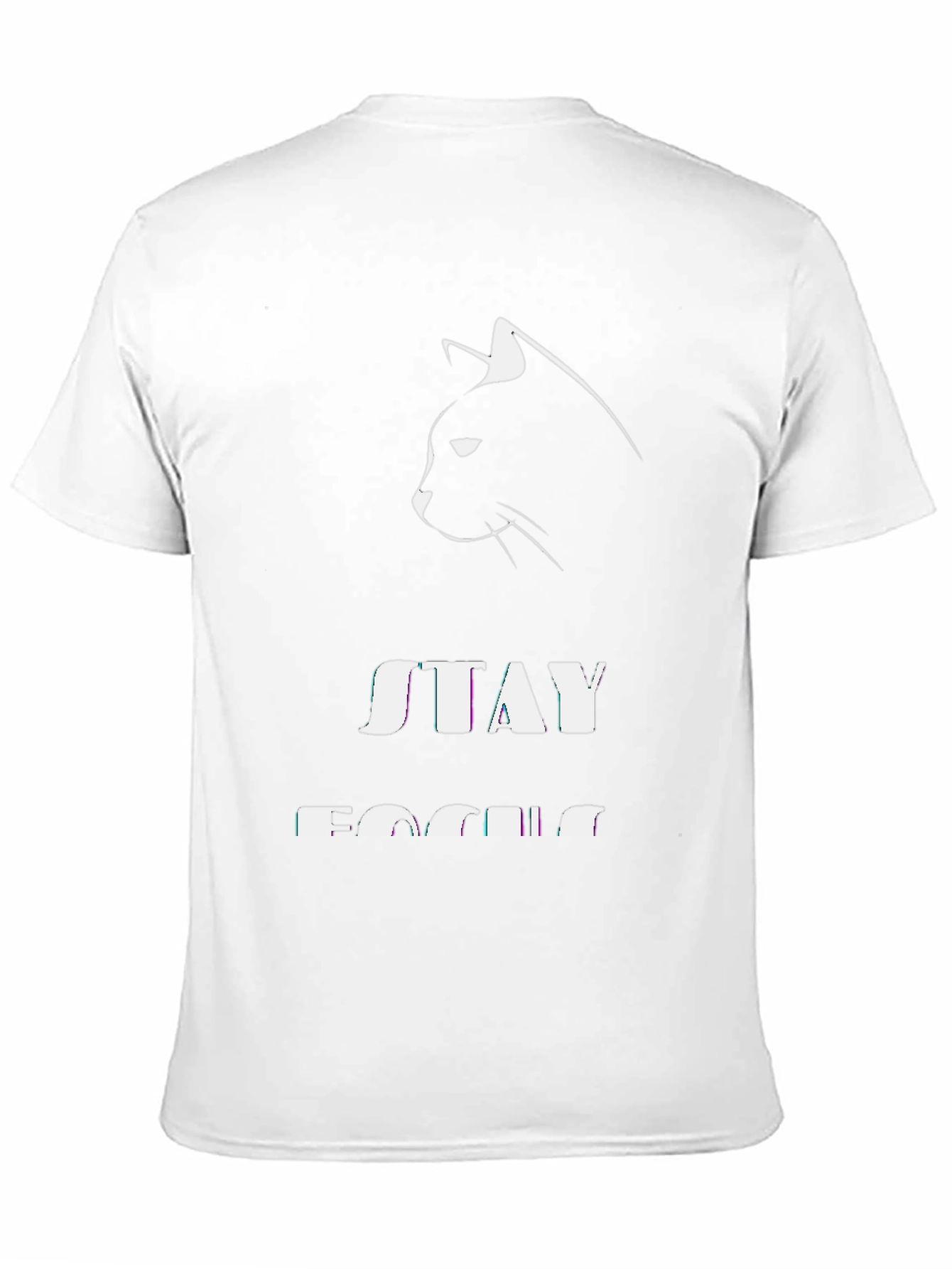 Stay Focused Cat T-Shirt - Black Cotton Tee