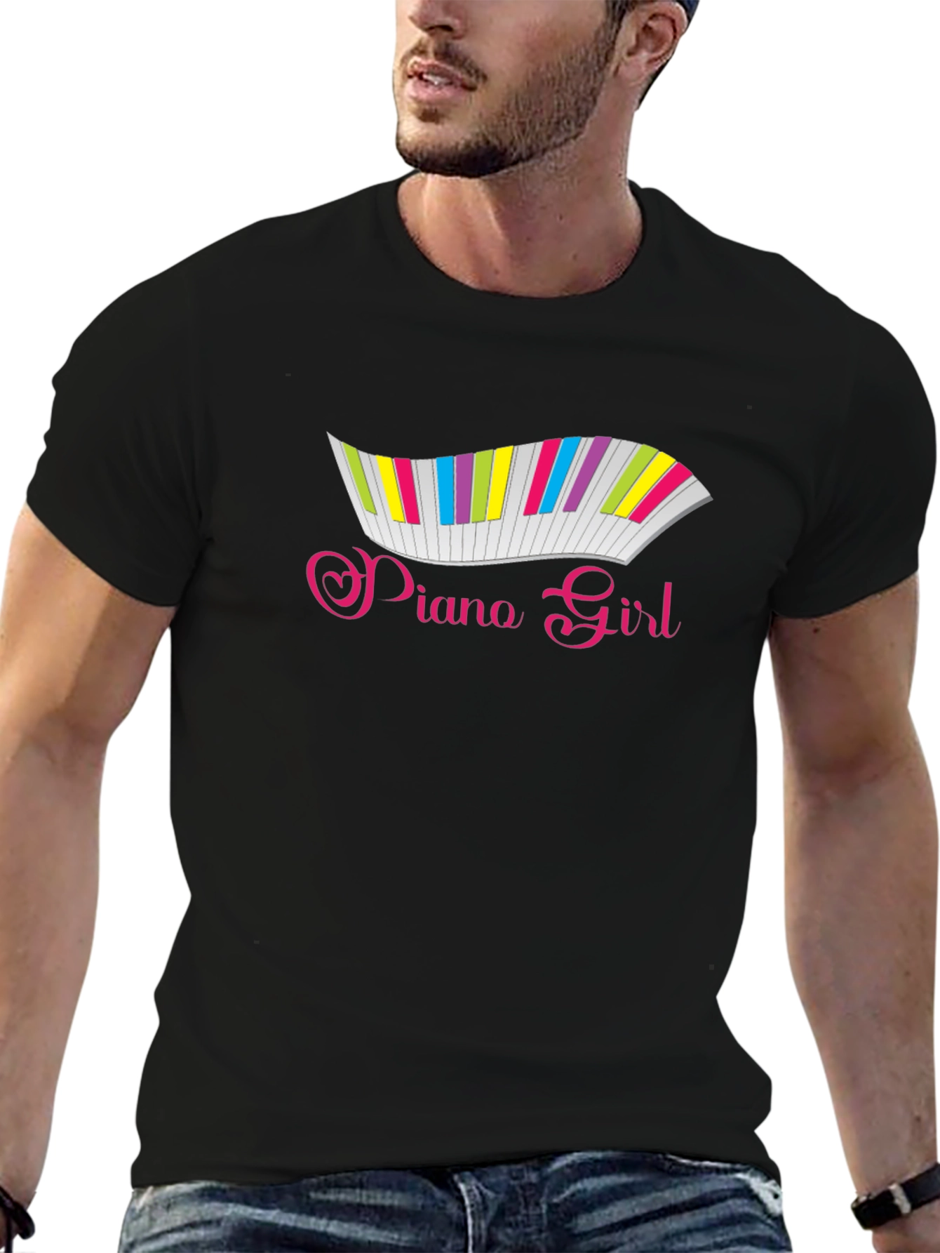 Piano Girl Graphic Tee - Music Lover Shirt