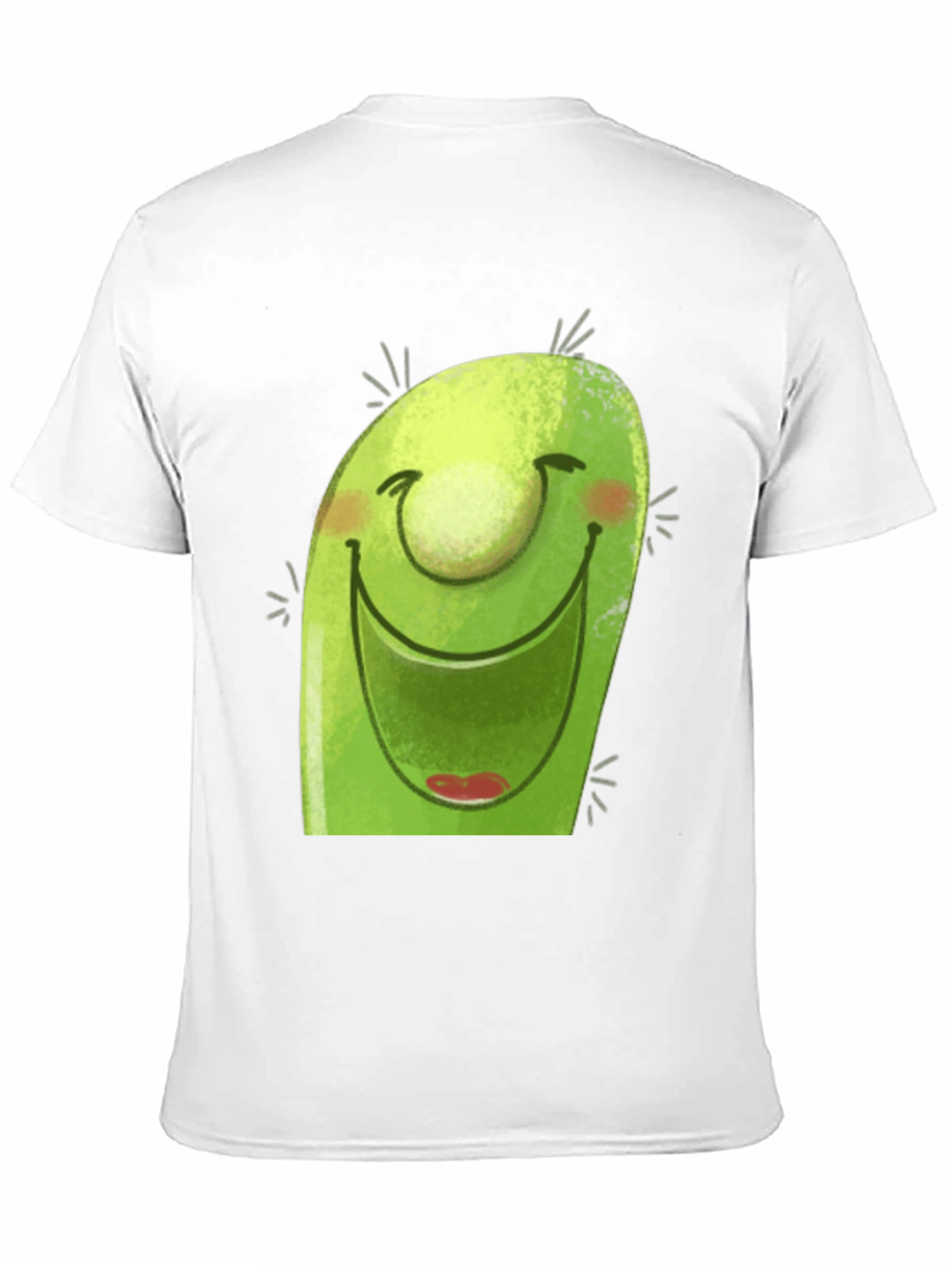 Smiling Avocado Cartoon Black T-Shirt
