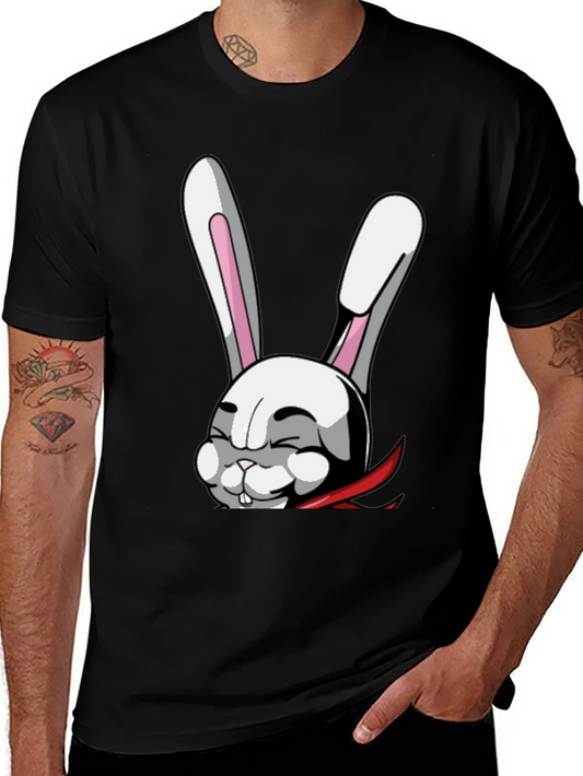 Cartoon Rabbit T-Shirt - Stylish Black Tee