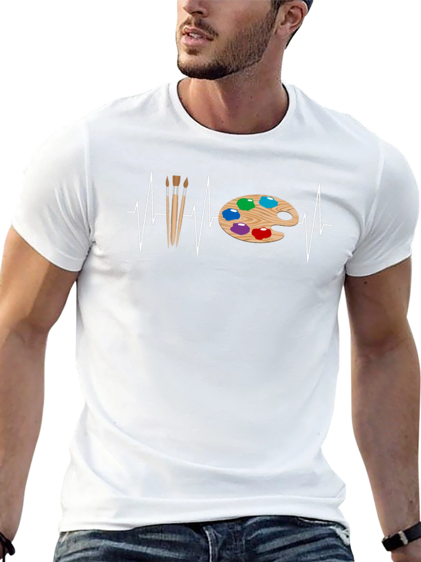 Artist Heartbeat T-Shirt - Painting Palette & Brush Design