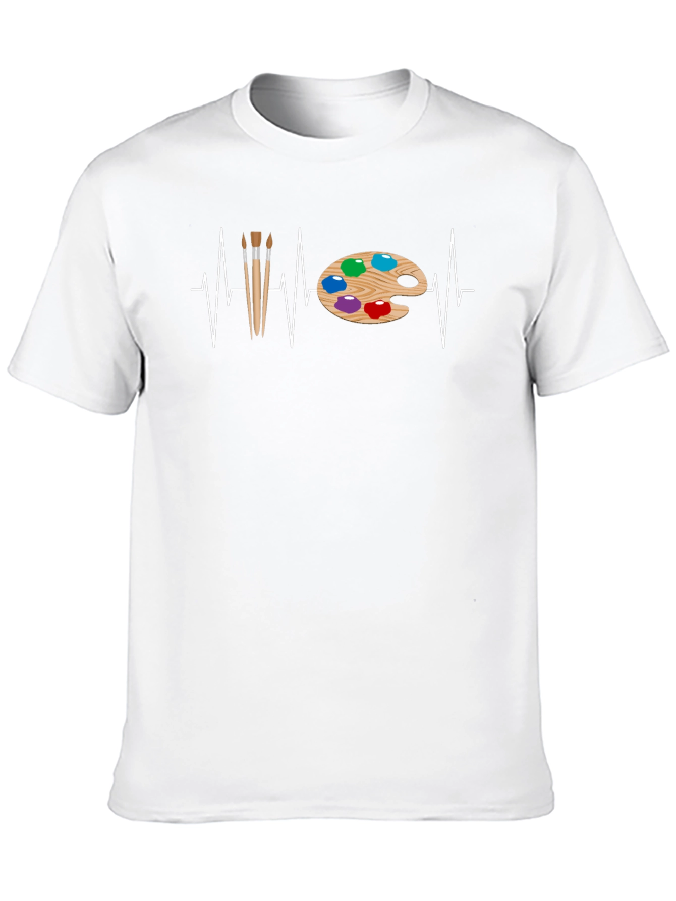 Artist Heartbeat T-Shirt - Painting Palette & Brush Design