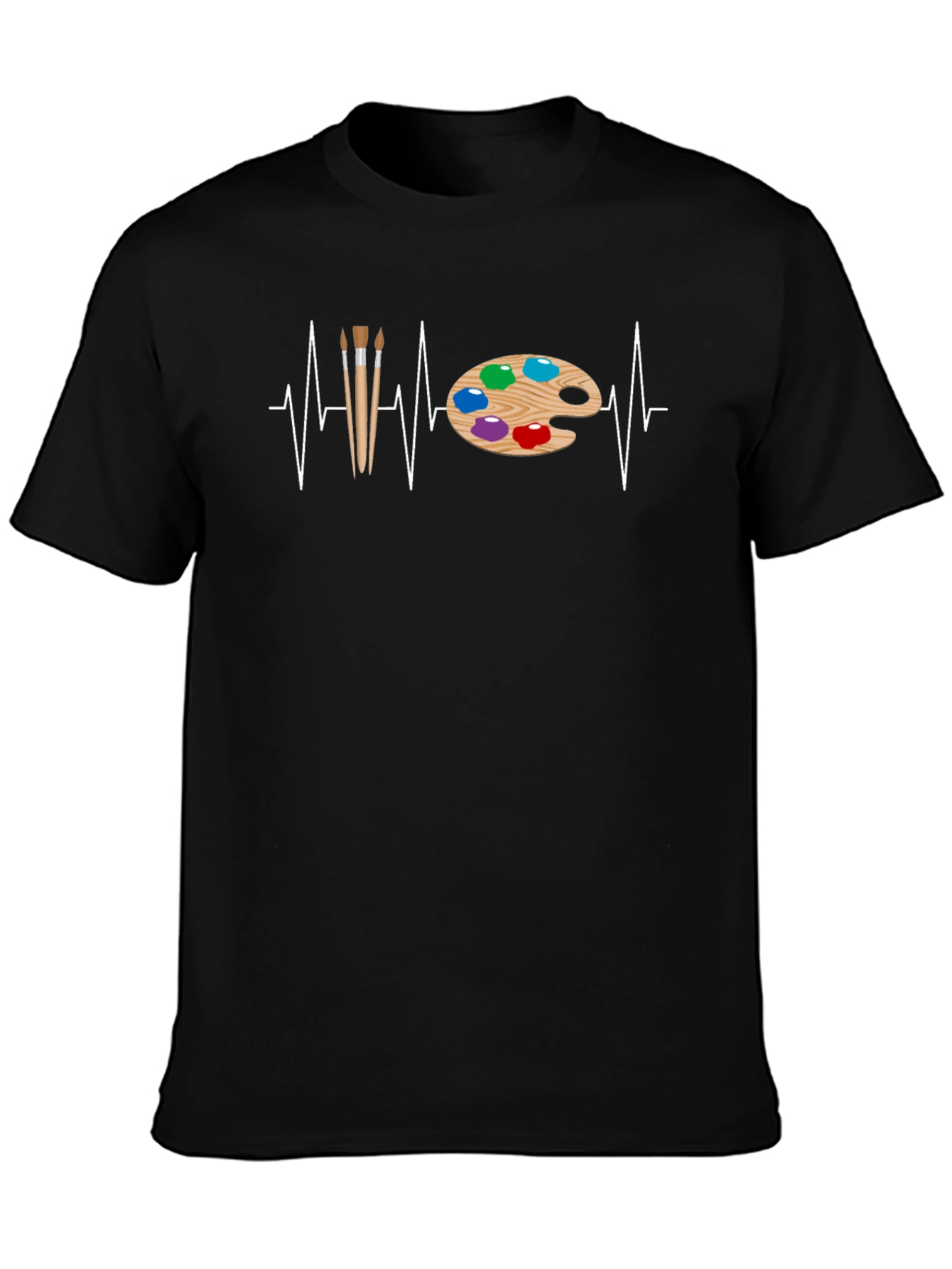 Artist Heartbeat T-Shirt - Painting Palette & Brush Design