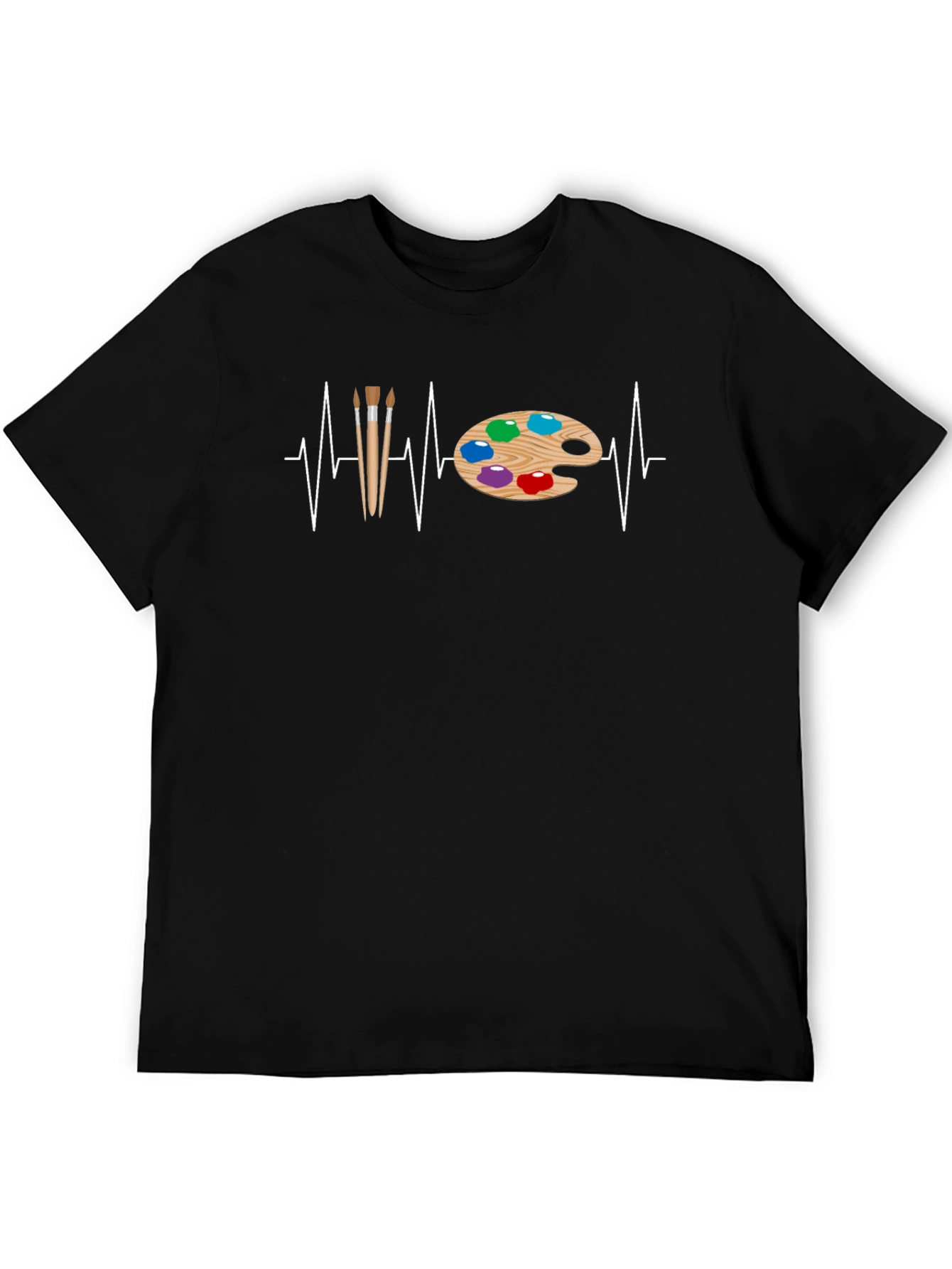 Artist Heartbeat T-Shirt - Painting Palette & Brush Design