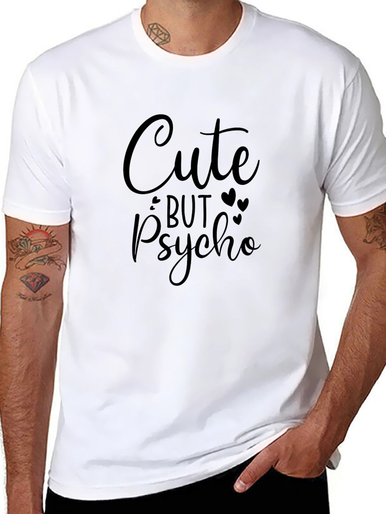Cute But Psycho Graphic Tee - Black Unisex T-Shirt