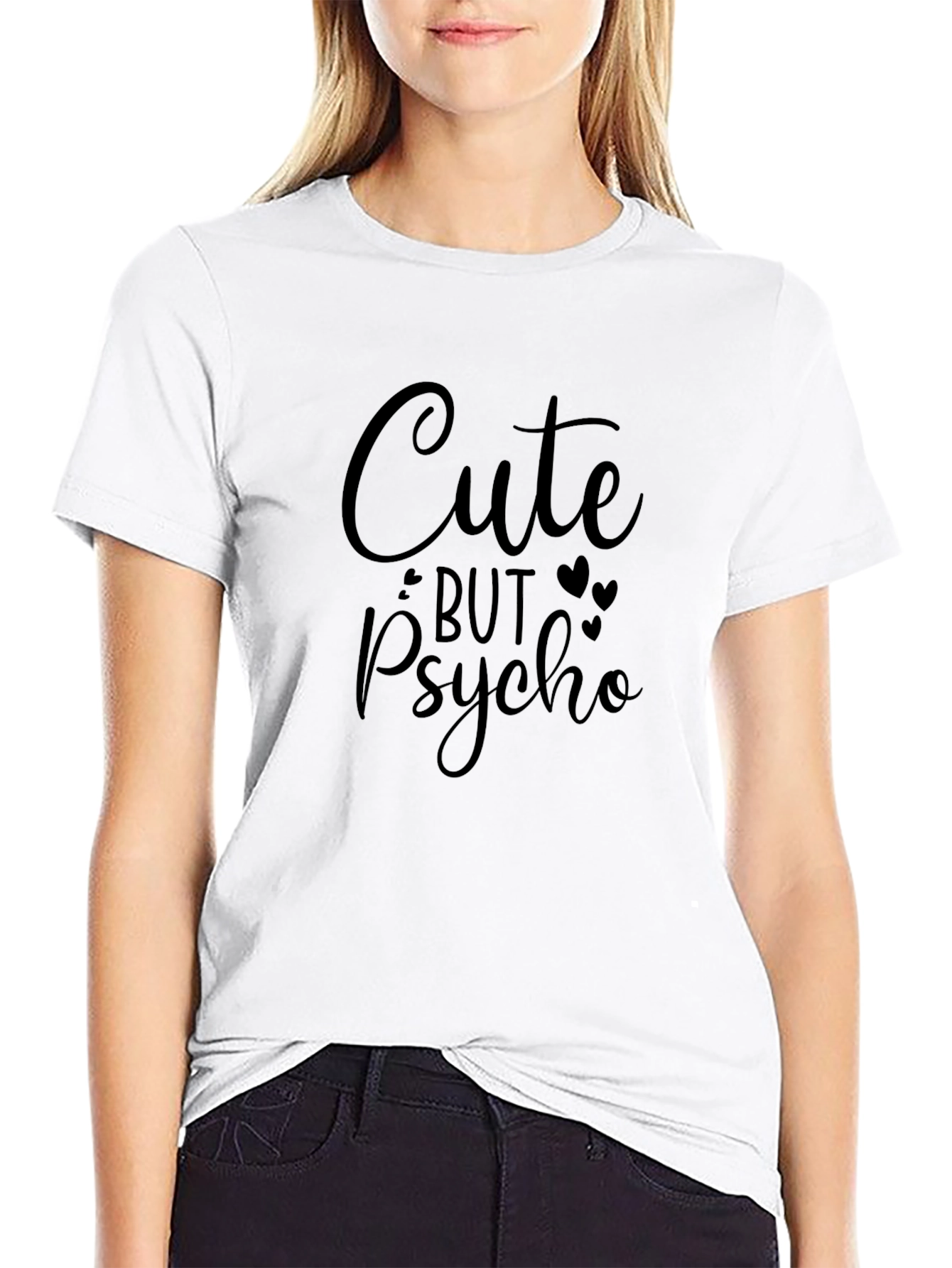 Cute But Psycho Graphic Tee - Black Unisex T-Shirt