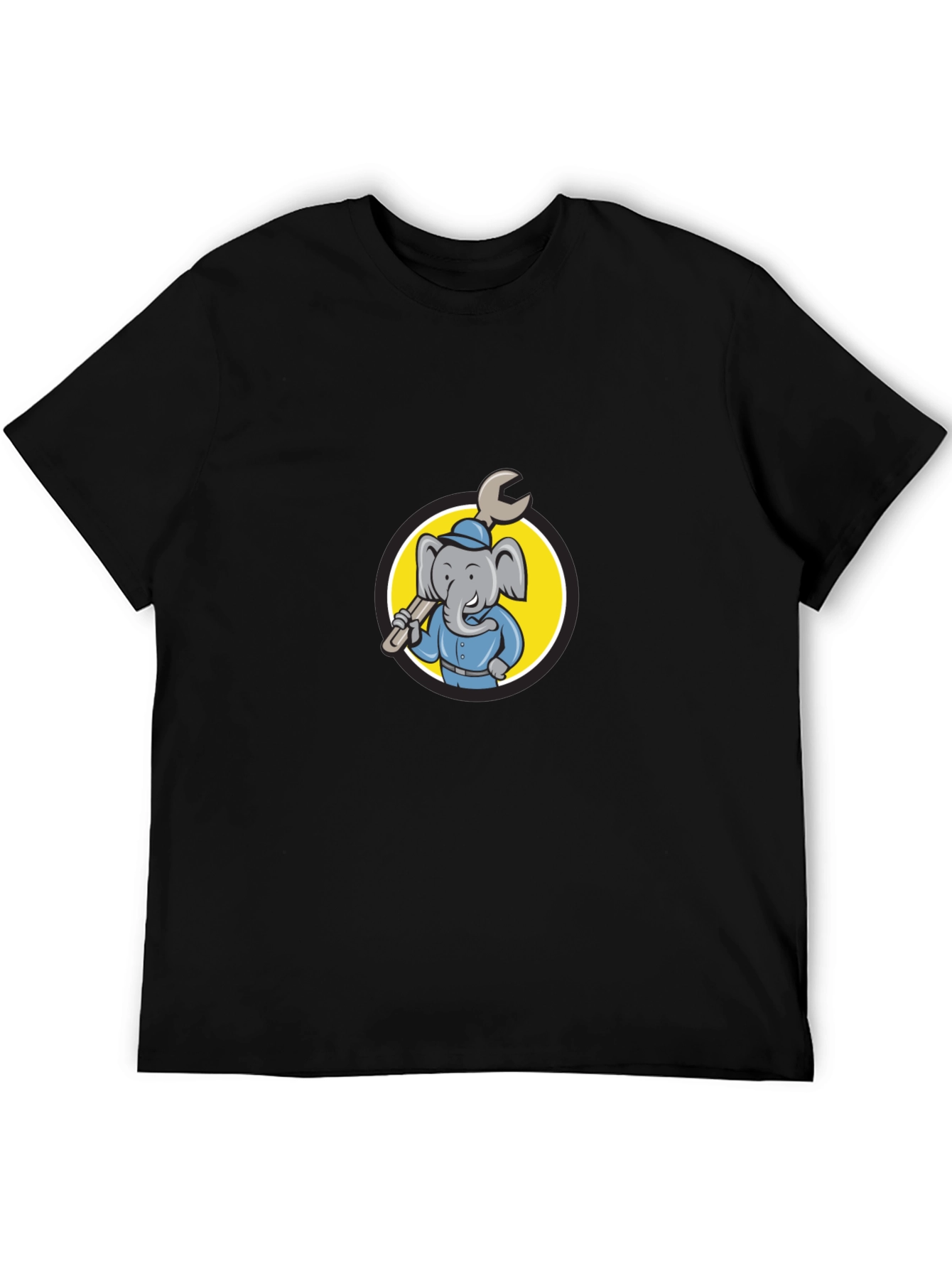 Elephant Mechanic T-Shirt - Cartoon Animal Tee