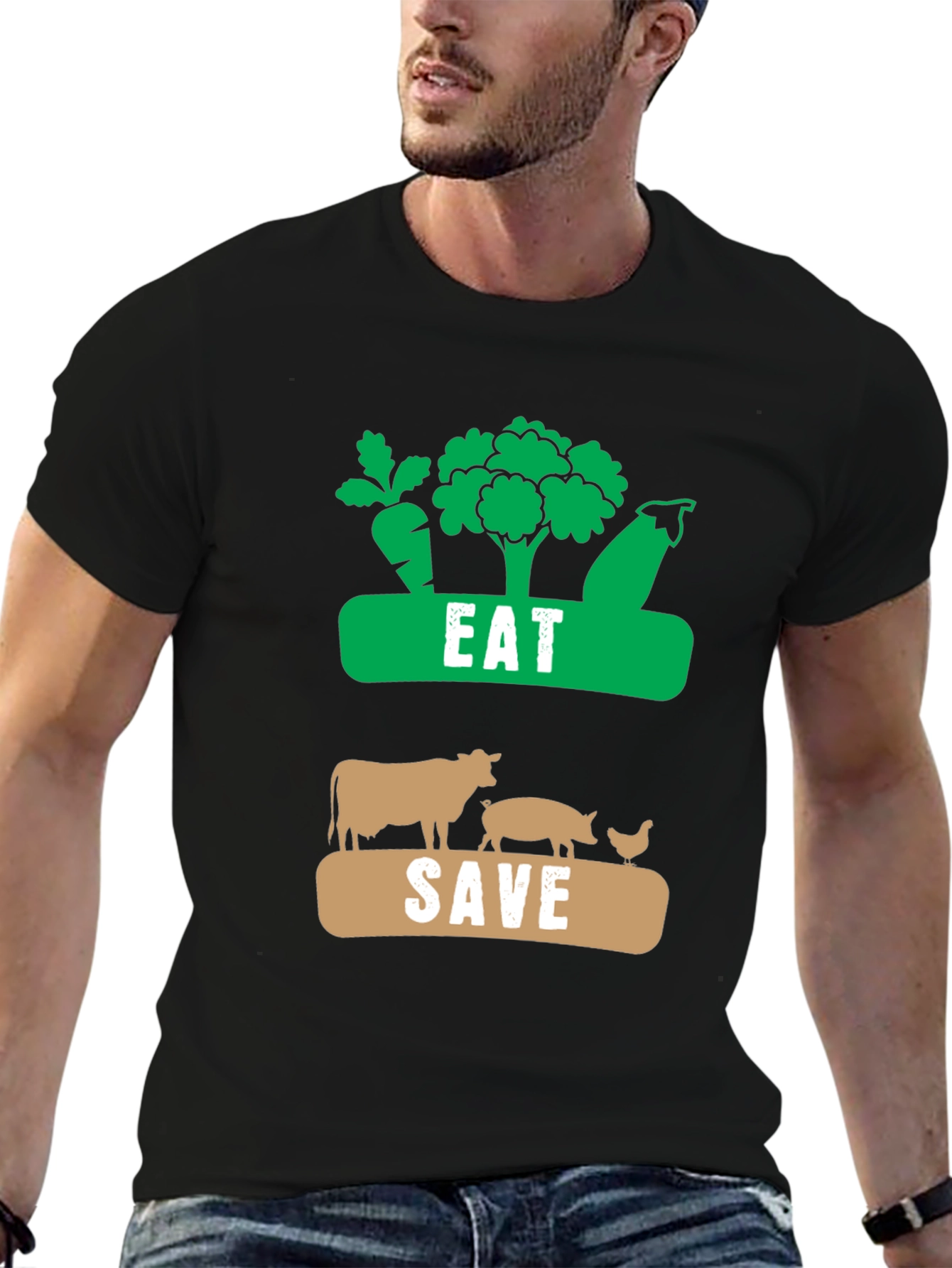 Eat Plants Save Animals Vegan T-Shirt