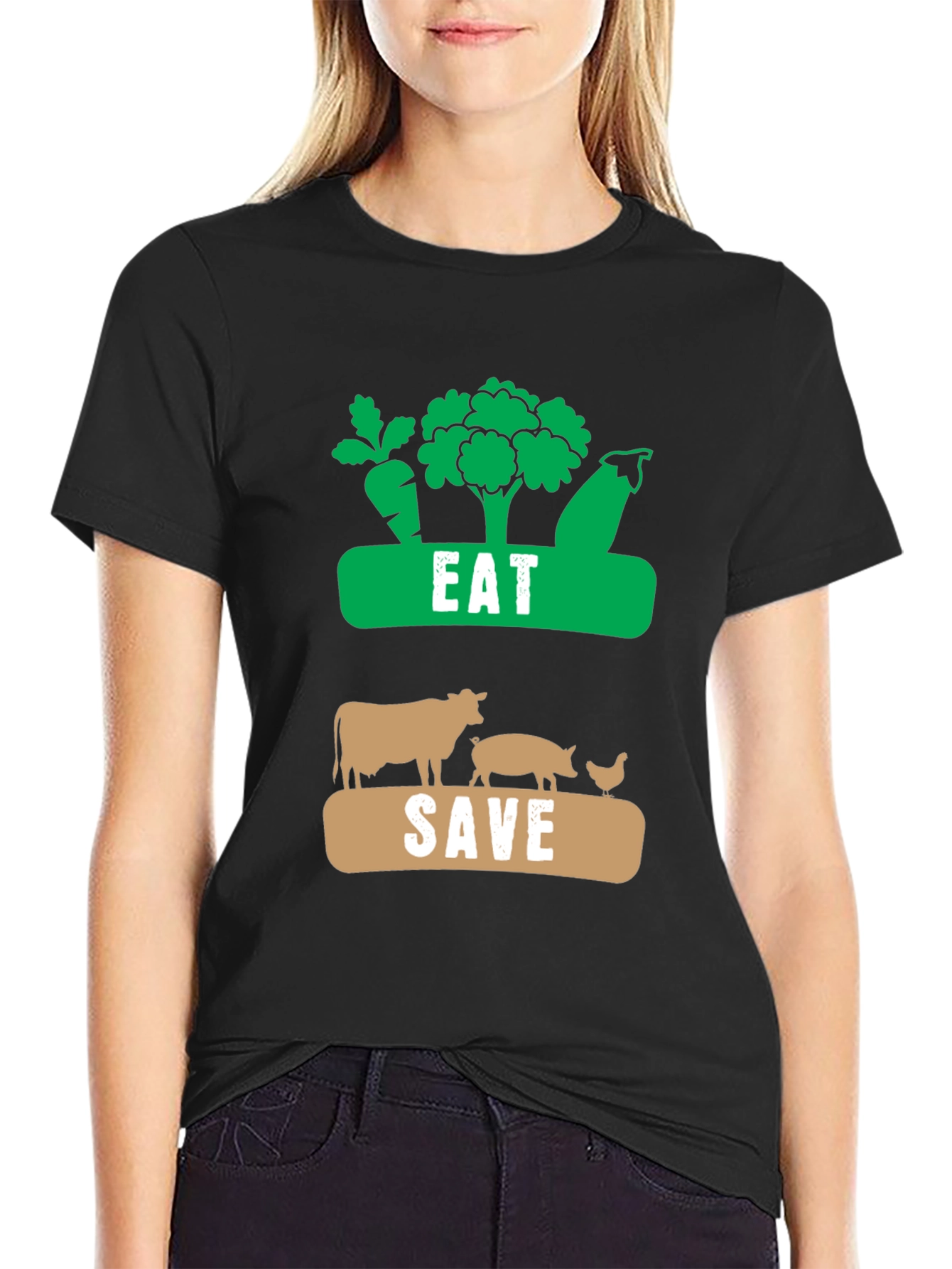 Eat Plants Save Animals Vegan T-Shirt